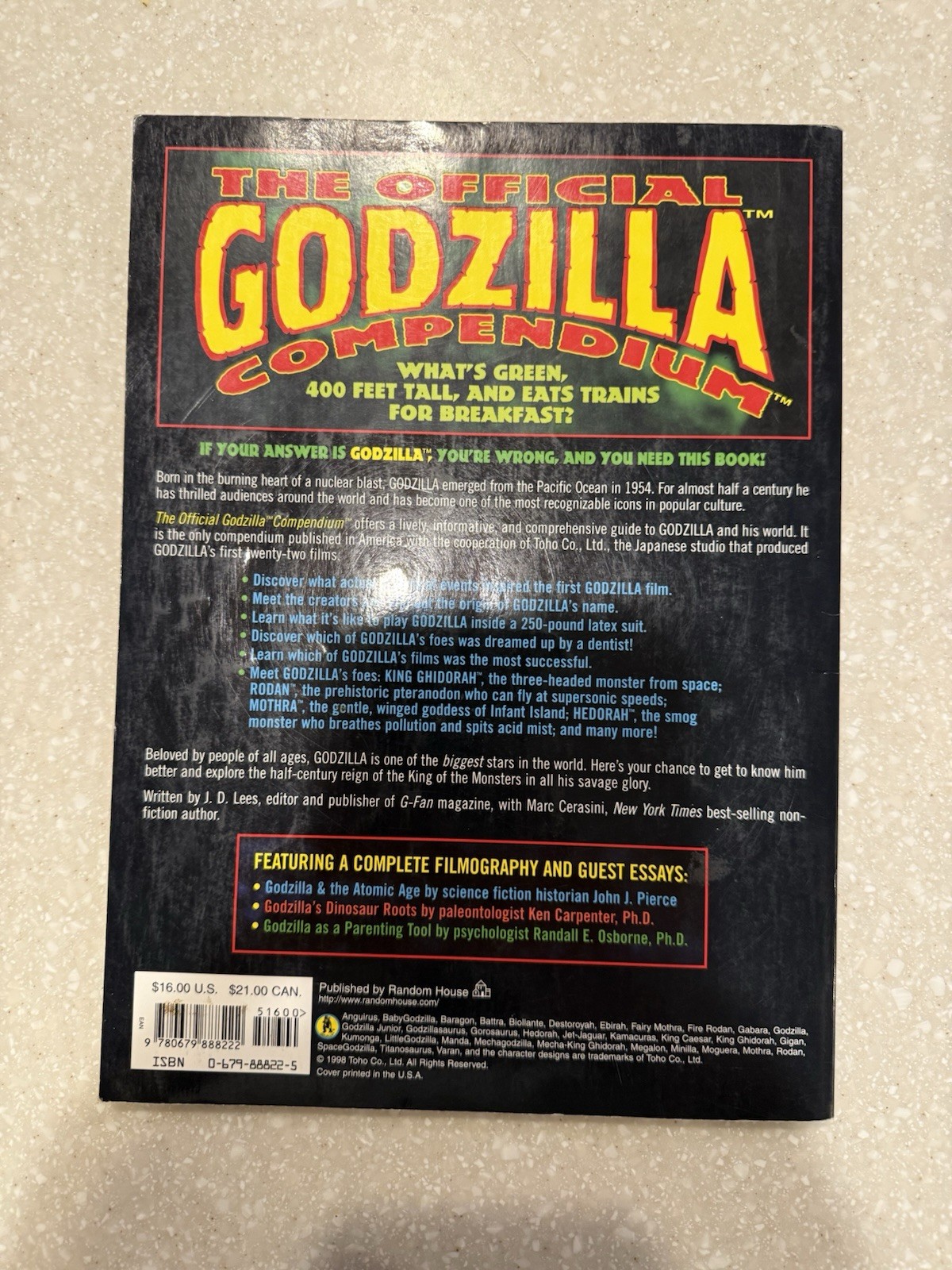 Official Godzilla Compendium : A 40 Year Retrospective (1998, Trade Paperback)