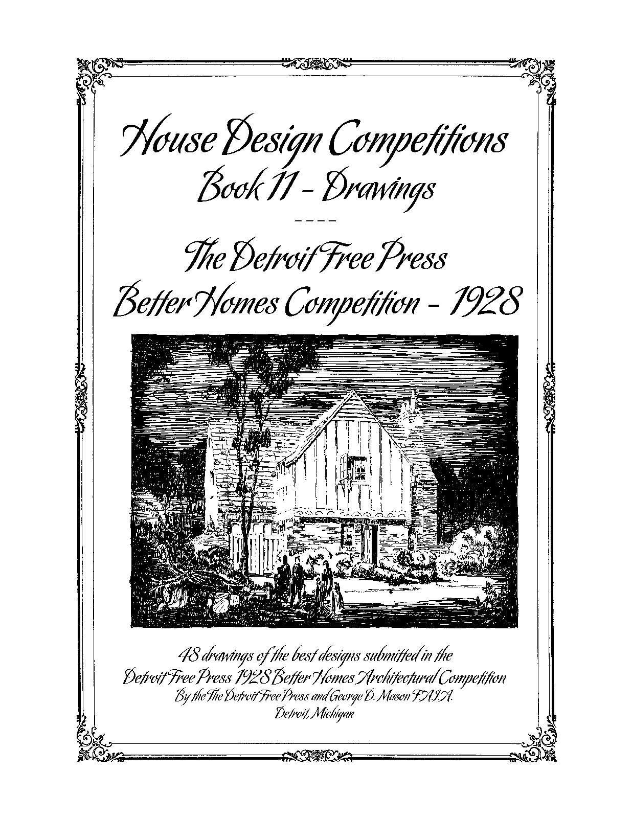 House Design Competitions – Book 11 Drawings – Detroit Free Press -1928