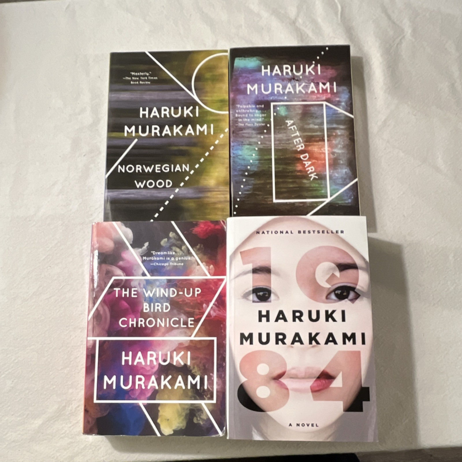 Haruki Murakami Paperback Lot: Norwegian Wood, After Dark, Wind-Up Bird, 1Q84