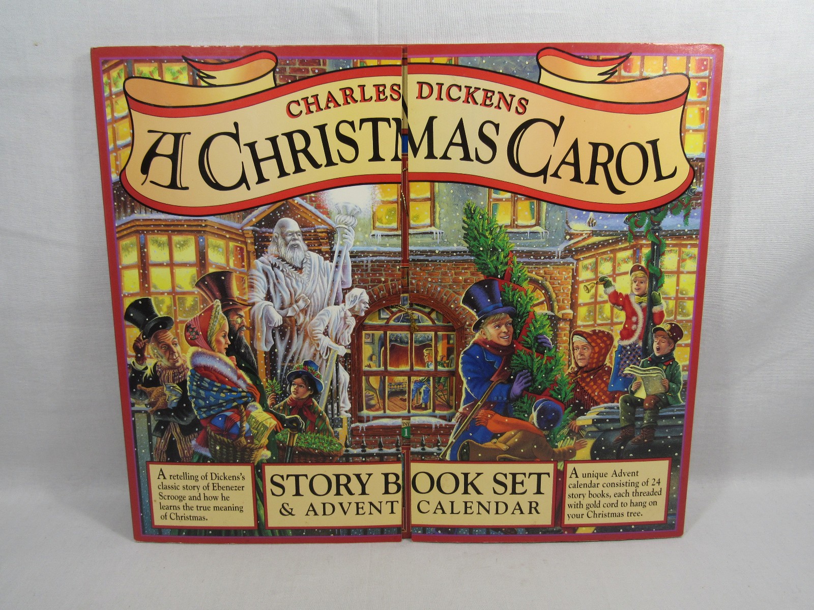 Dickens A Christmas Carol Story Book Set & Advent Calendar Hanging Ornaments
