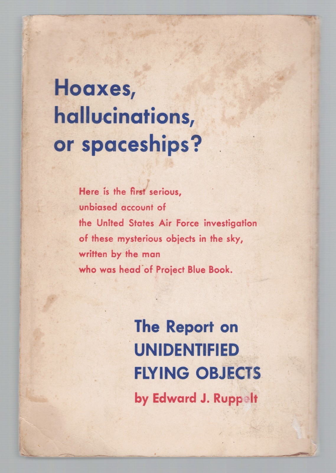 The Report on Unidentified Flying Objects 1965 UFO RARE Cancelled 2nd Print