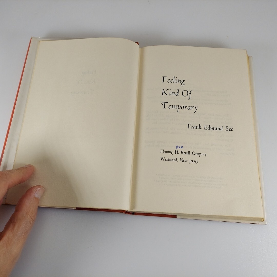 Feeling Kind of Temporary Frank Edmund See 1968 Fleming H Revell HCDJ Ex-Library