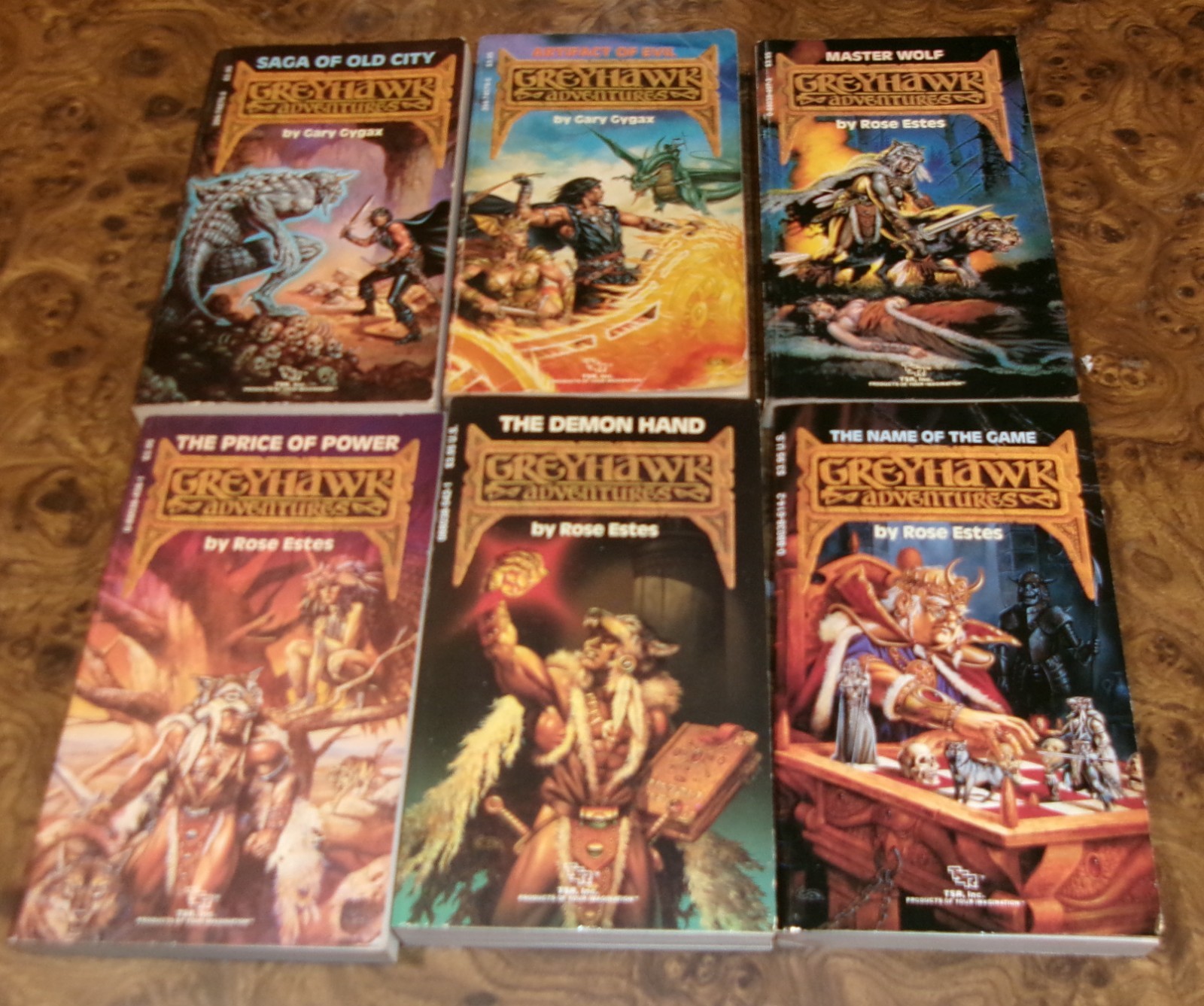 6 Vintage Greyhawk Adventures Books Full Set 1-6 Gary Gygax, Rose Estes Lot