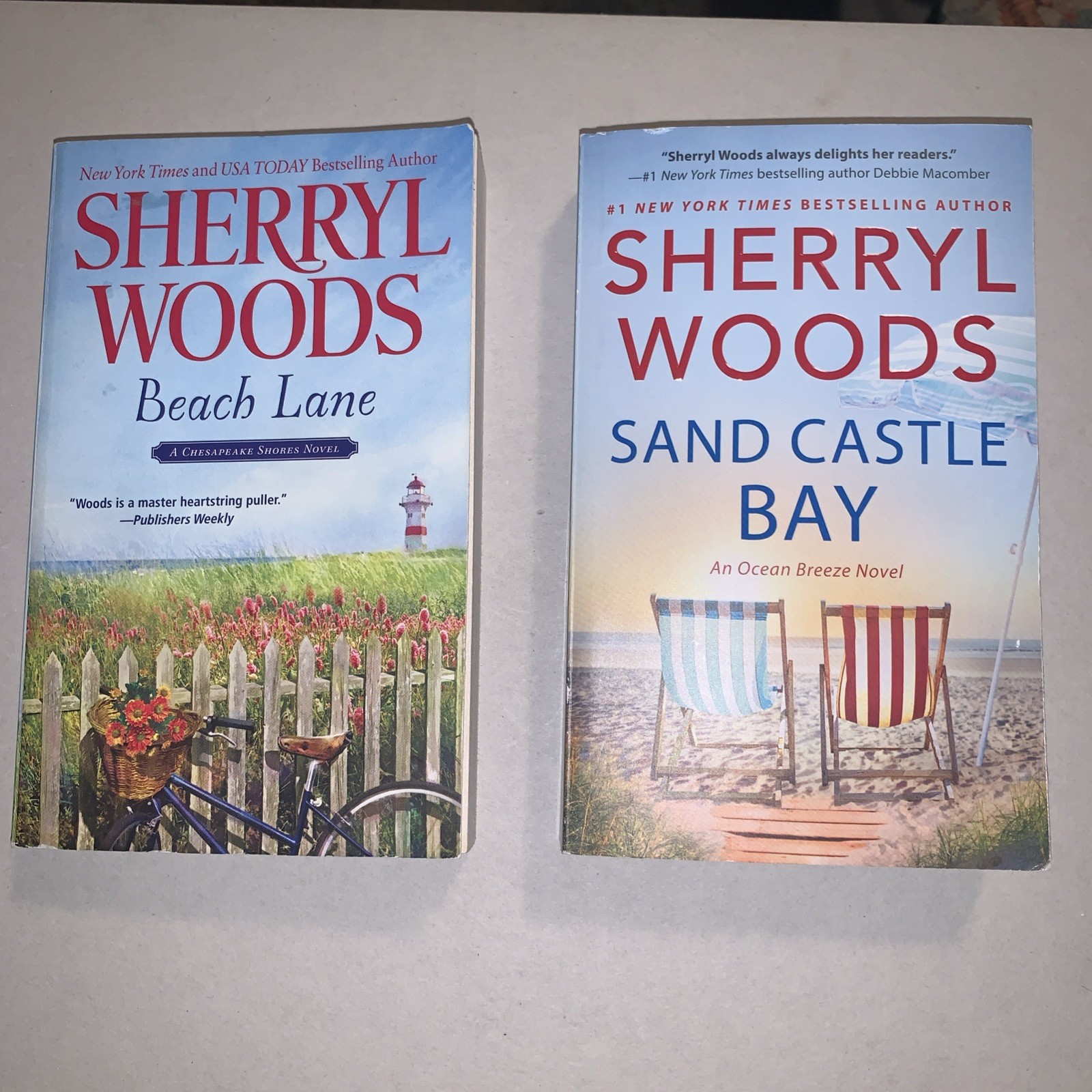Sand Castle Bay & Beach Lane Novels by Sherryl Woods Pre-owned 2 Books Set