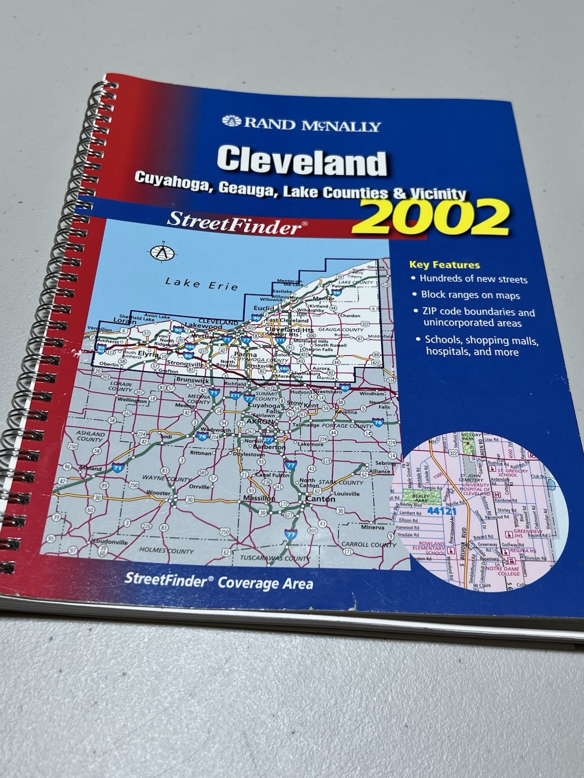 Cleveland Ohio Street Finder Guide 2002 Rand McNally Atlas Road Map Spiral