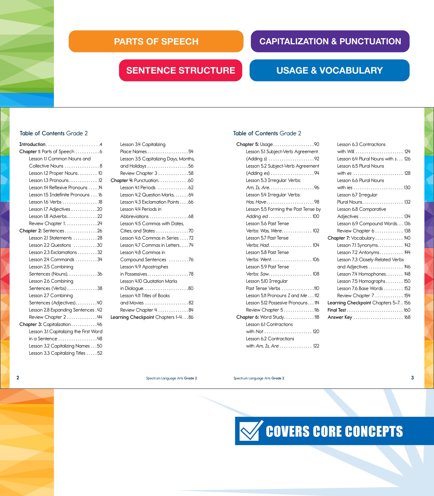 Spectrum Language Arts Workbook Grade 2 (192 pages)