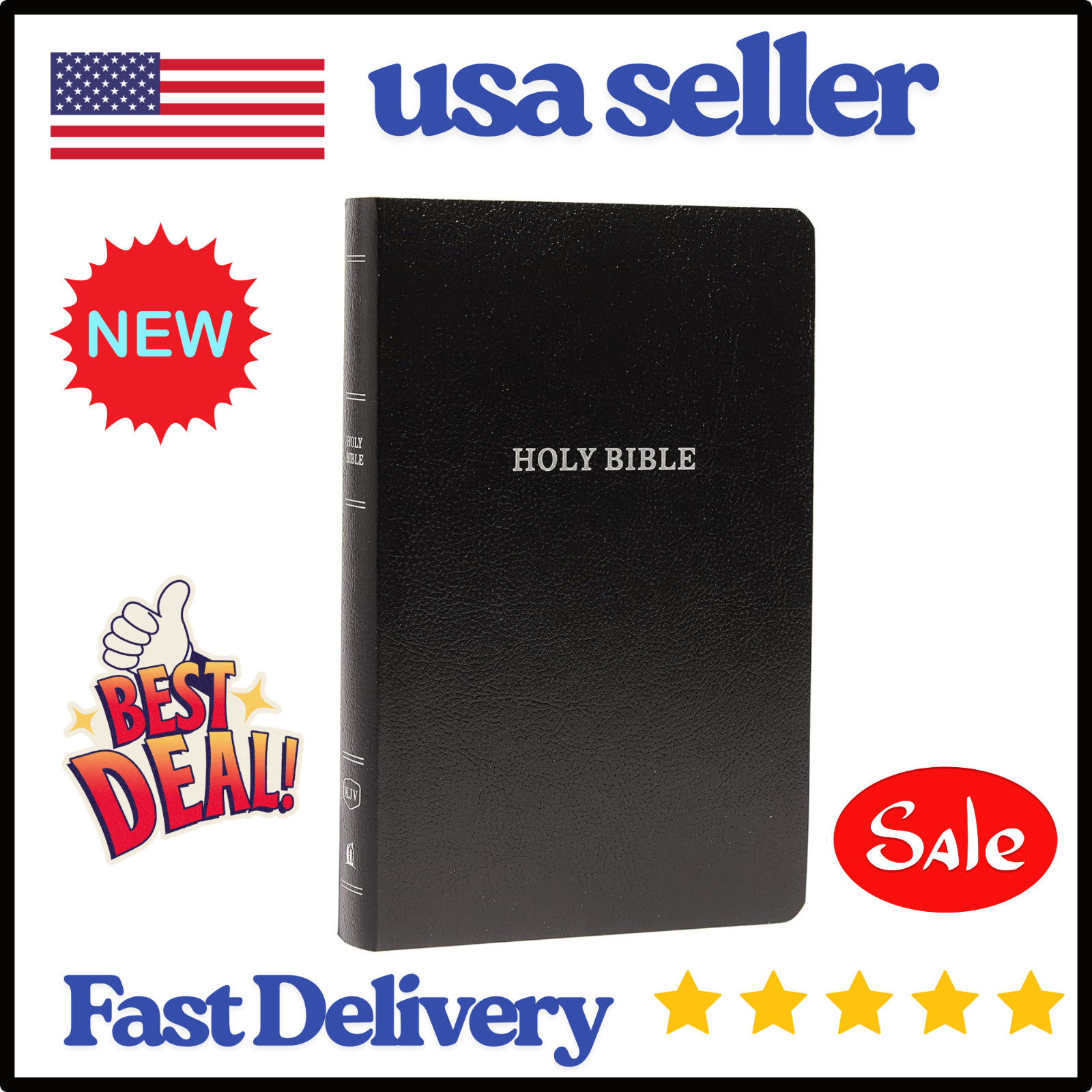 KJV, Gift and Award Bible, Leather-Look, Black, Red Letter, Comfort Print: Holy
