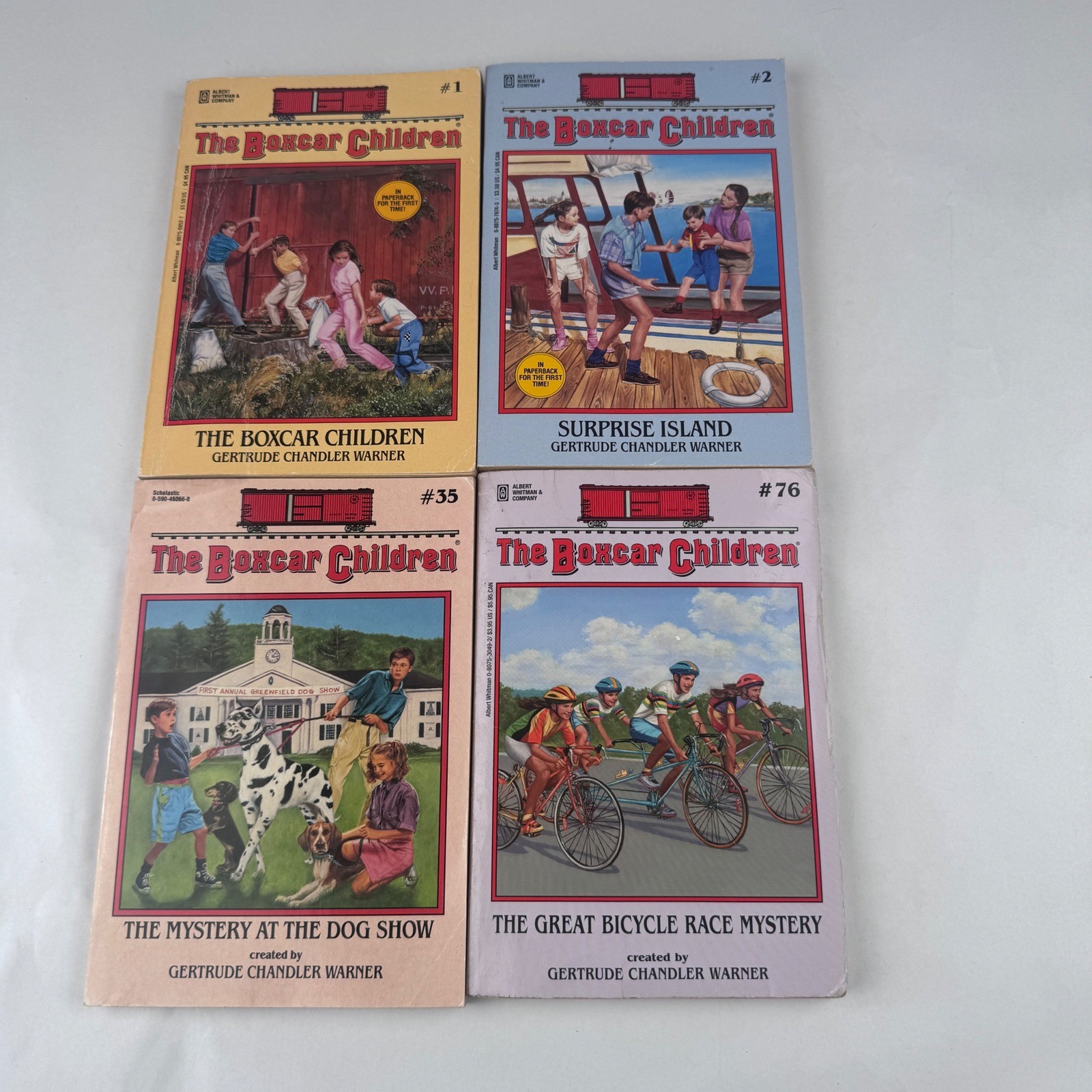 The Boxcar Children by Gertrude Chandler Warner lot of 4 Paperback 1-2 35 76