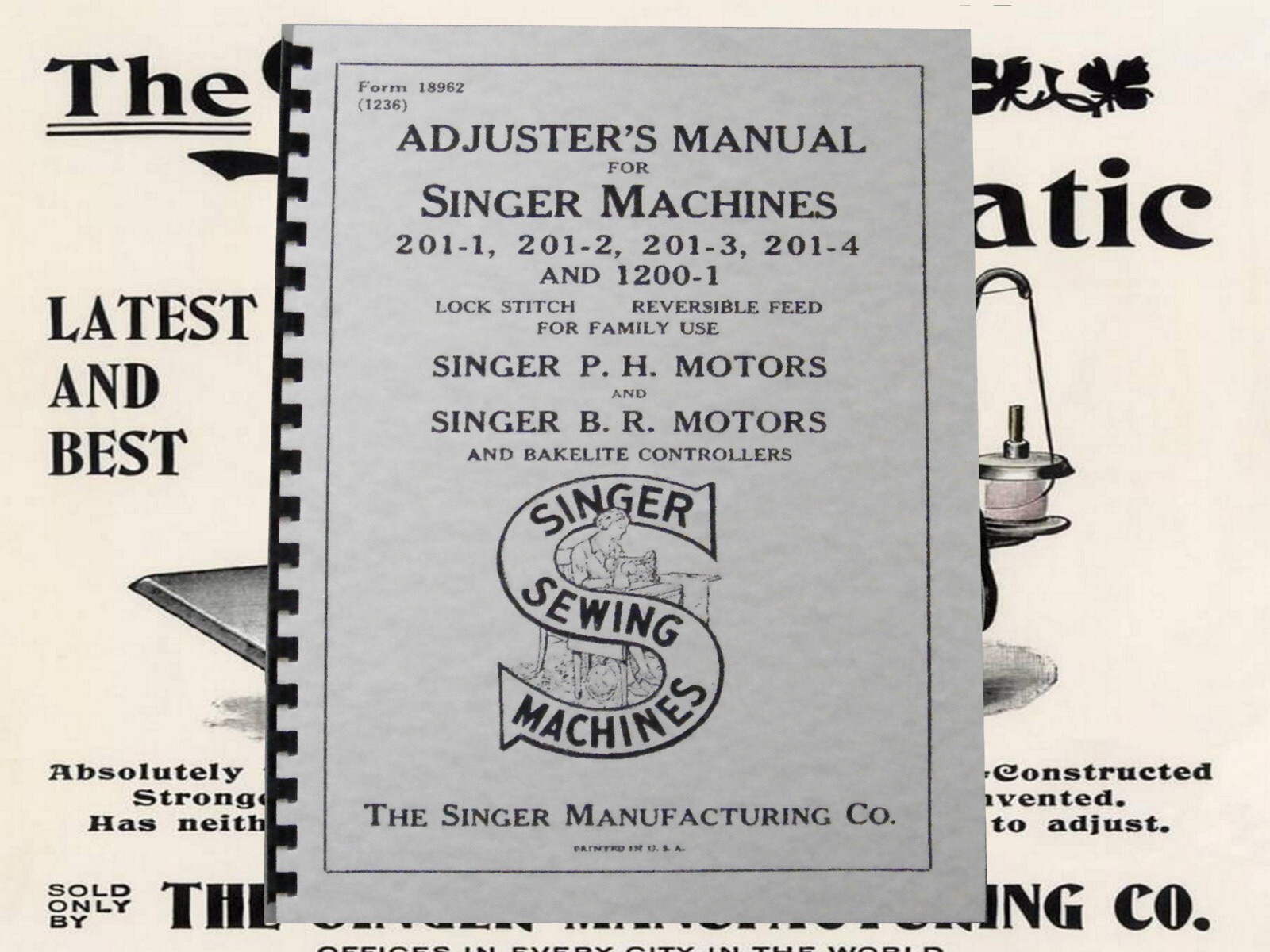 Singer Sewing Machine 201-1 Adjuster’s Manual “1936” (54 Page)