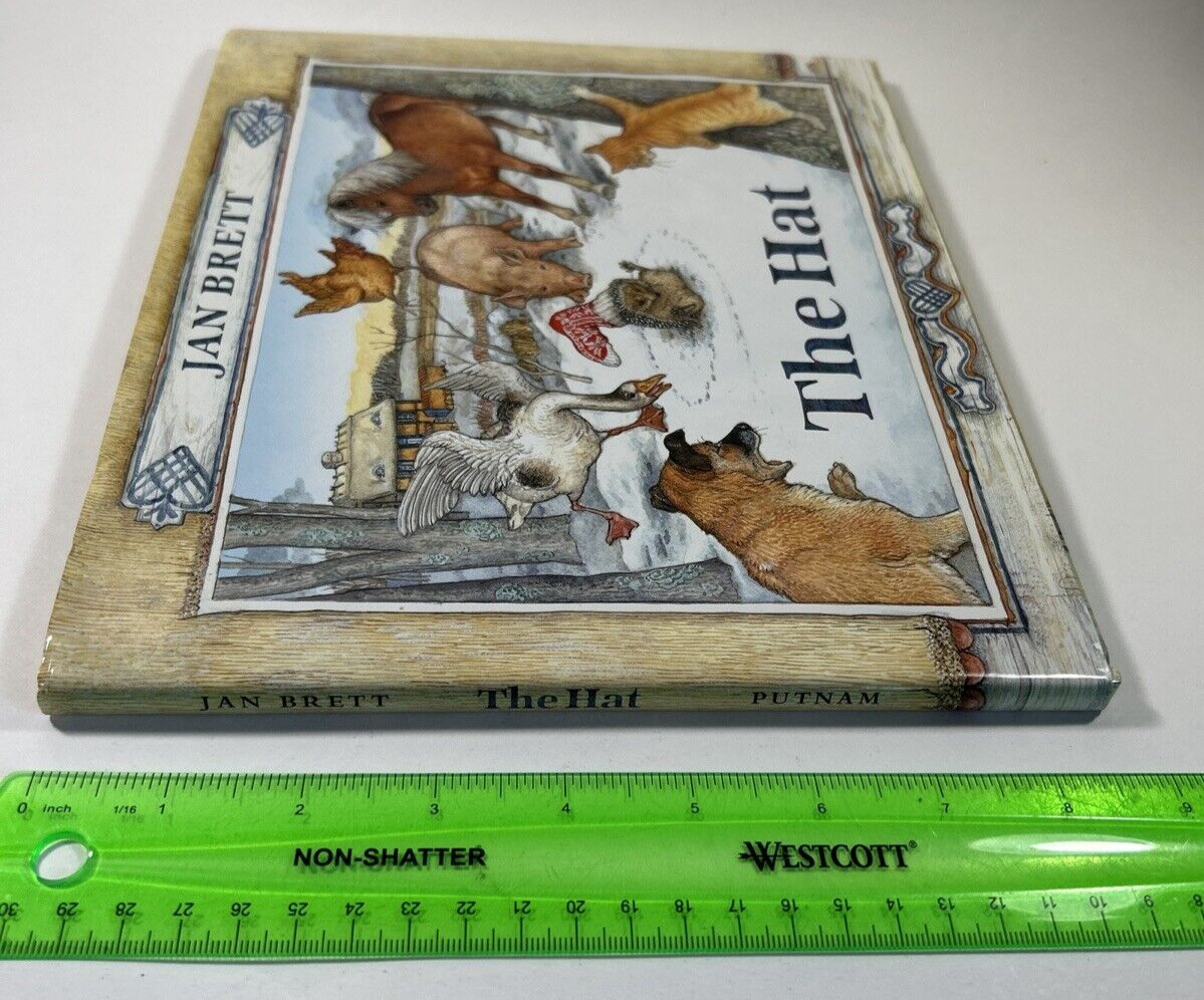 The Hat by Jan Brett ~ HCDJ ~ Near Fine First Edition and First Impression 1997