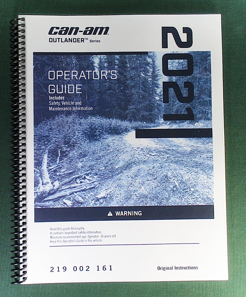 2021 Can-Am Outlander 450 Owner’s Manual: 227 Pages & Protective Covers!