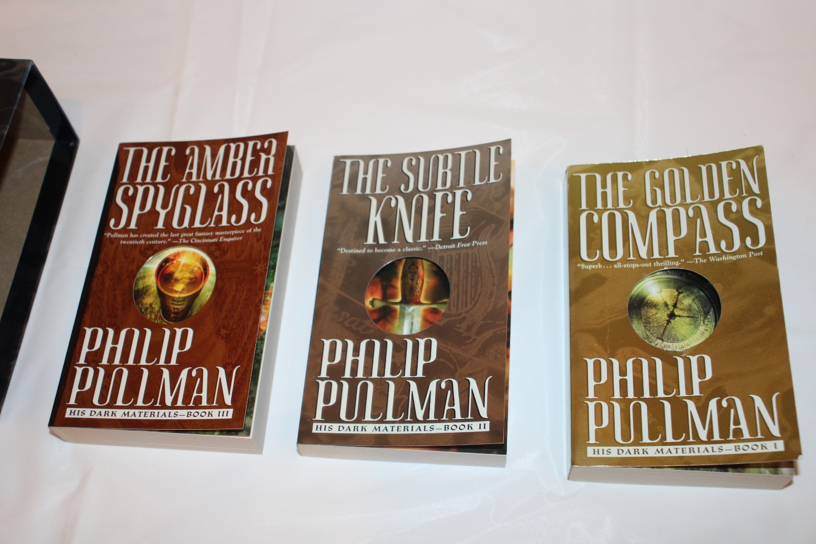His Dark Materials Trilogy by Philip Pullman COMPASS, SUBTLE KNIFE, SPYGLASS NEW