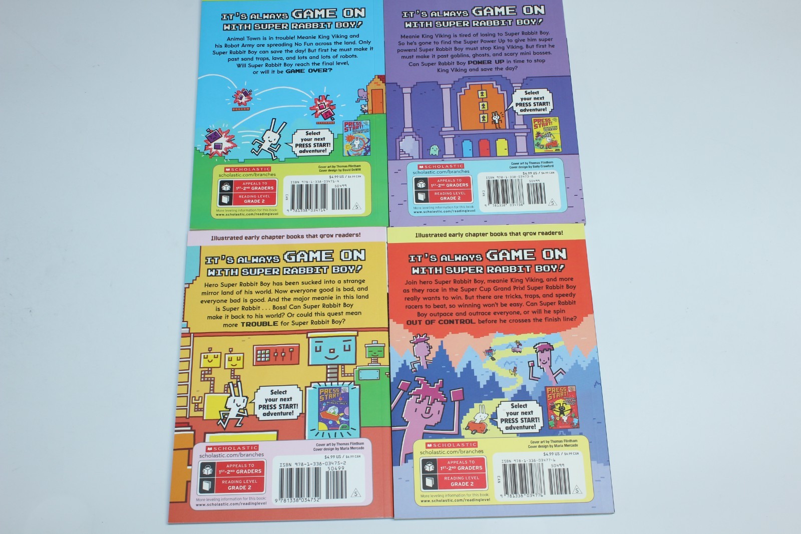 Scholastic Press Start! Branches Lot of 4 Books Boy vs Boss, Racers, Powers Up