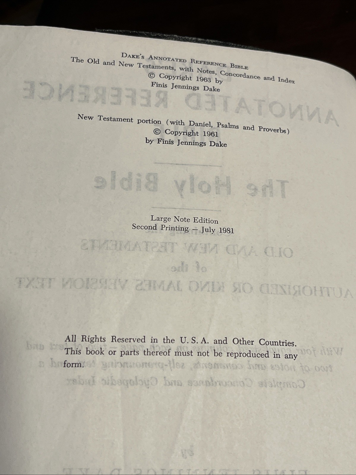 Bible RARE- Dake’s Annotated Reference KJV Bonded Leather Large Note Edition ‘81