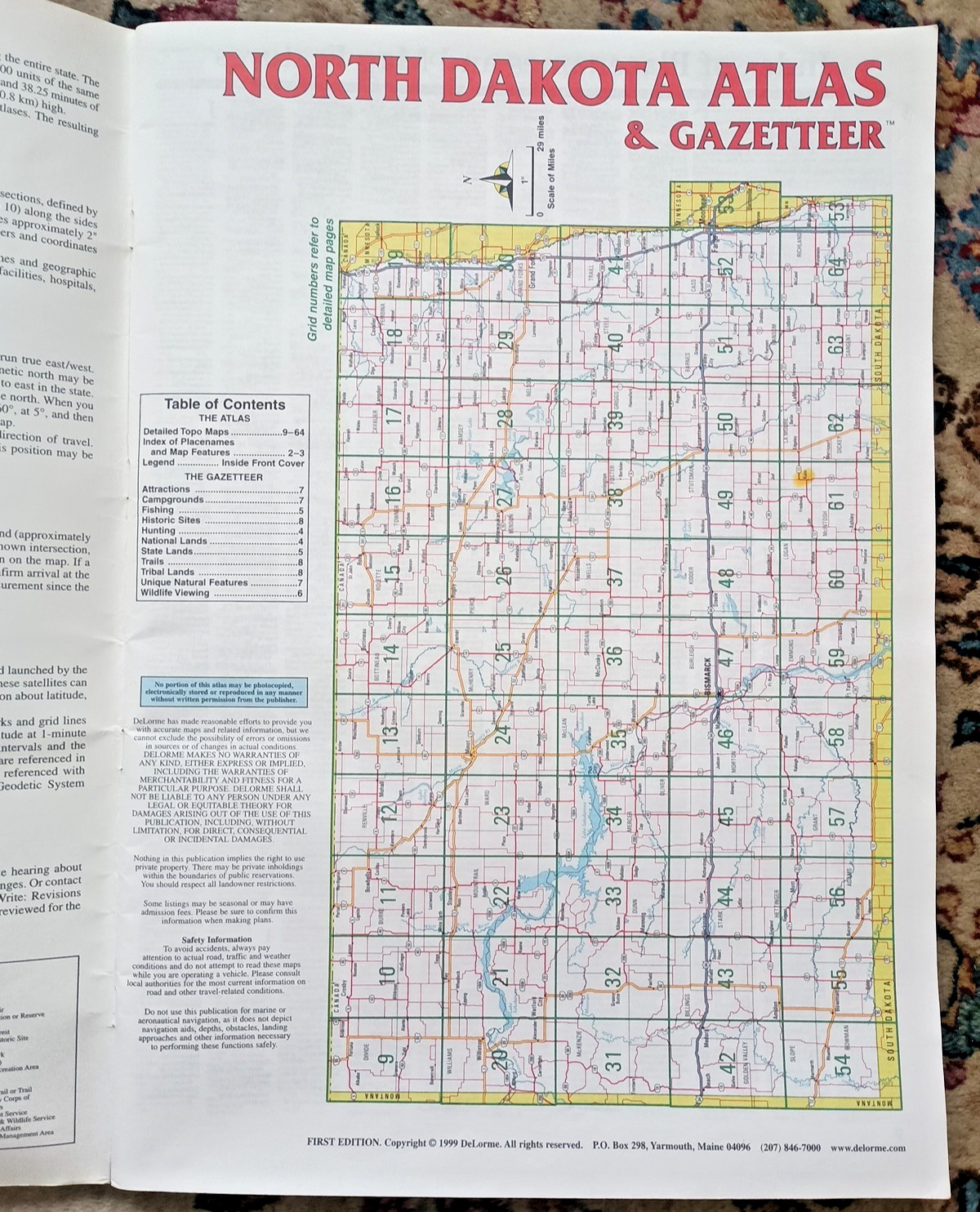 North Dakota Atlas and Gazetteer (Delorme Atlas and Gazetteer Series) 1999