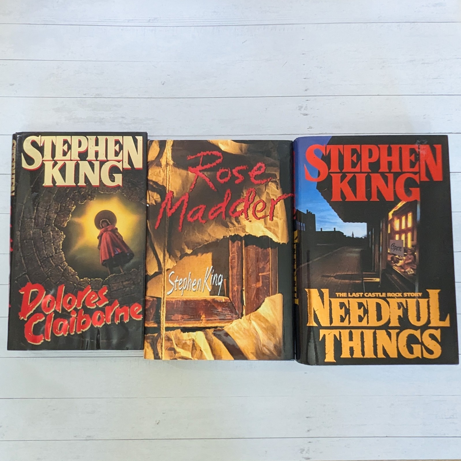 STEPHEN KING (lot of 3) 1st Ed Delores Claiborne, Rose Madder, Needful Things HC