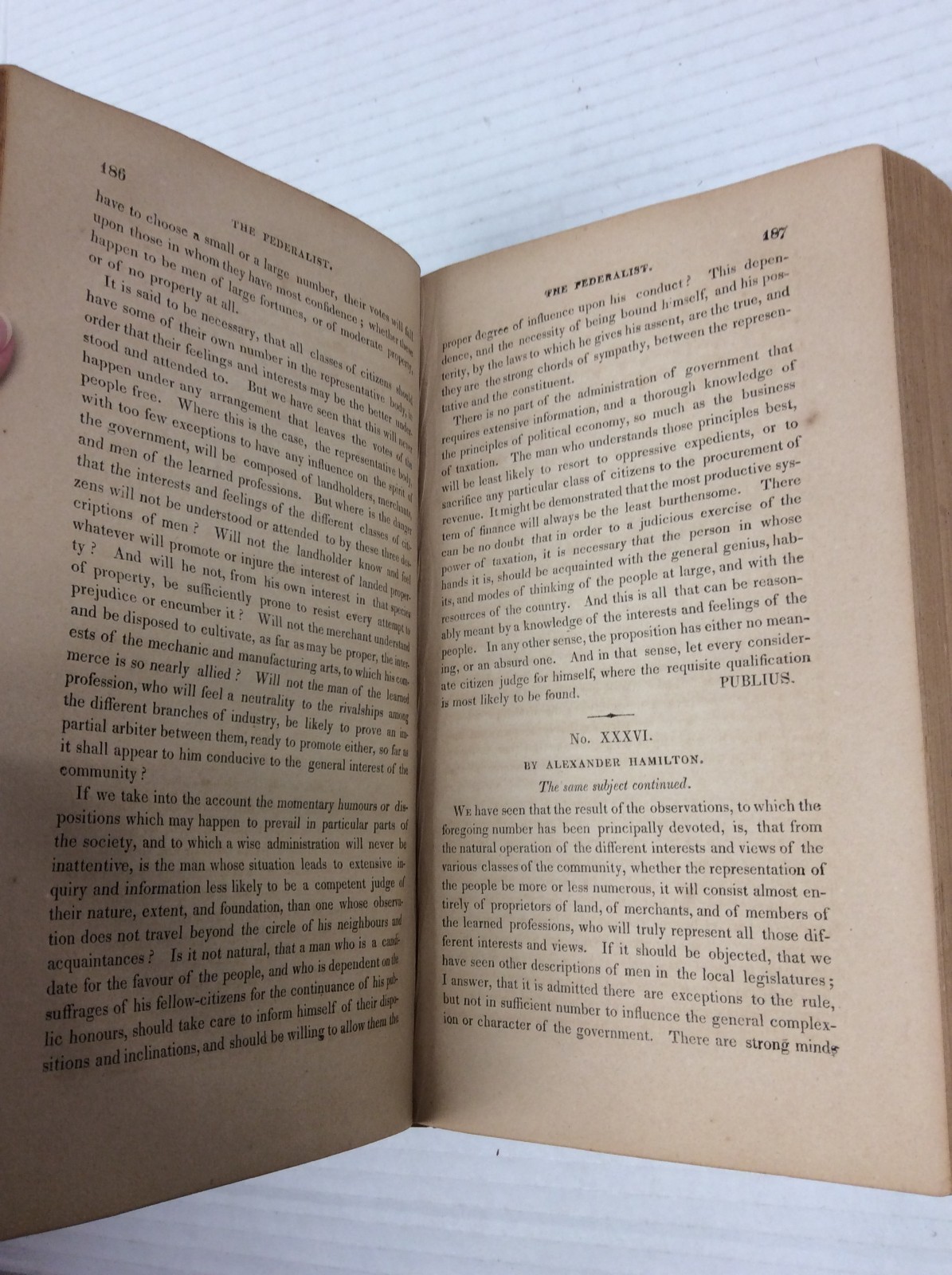 THE FEDERALIST Alexander Hamilton, James Madison, John Jay 1826 Hallowell Ed.