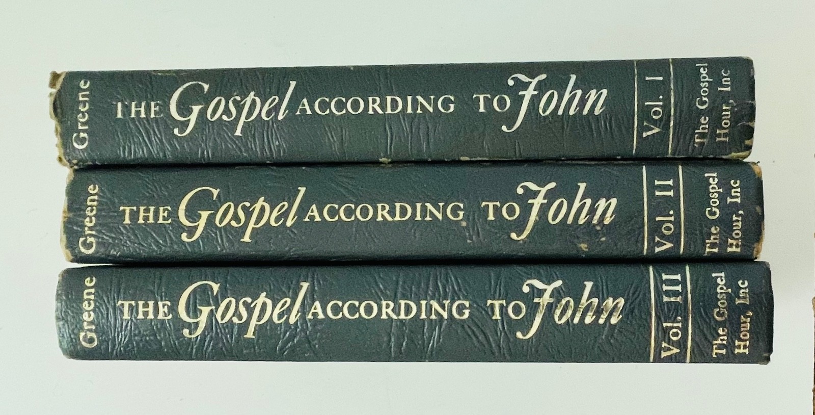 Set 3 THE GOSPEL ACCORDING TO JOHN Vol I II III The Gospel Hour Greene 1966 READ