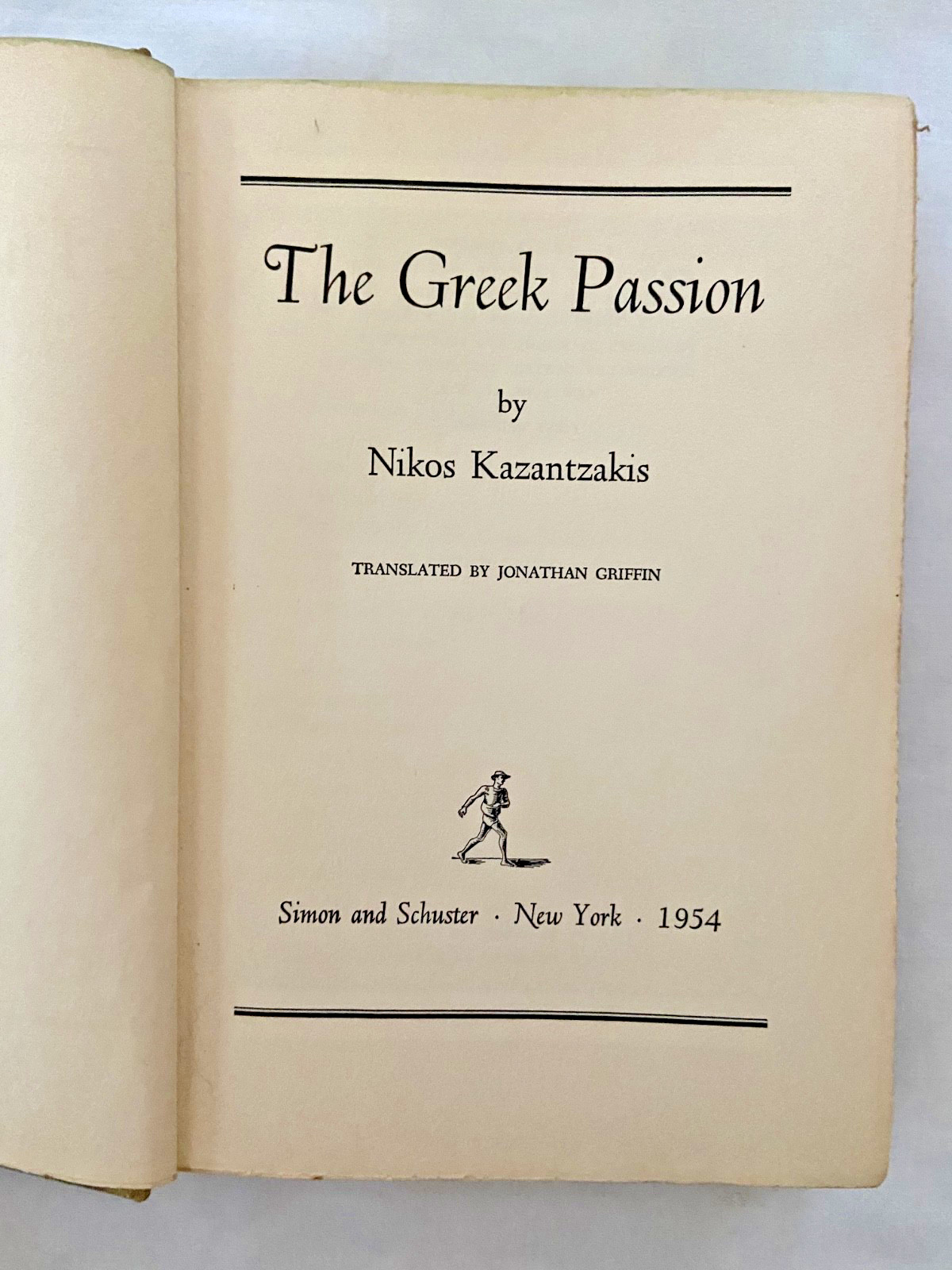 The Greek Passion by Nikos Kazantzakis 1954 1st edition 1s Printing English Book
