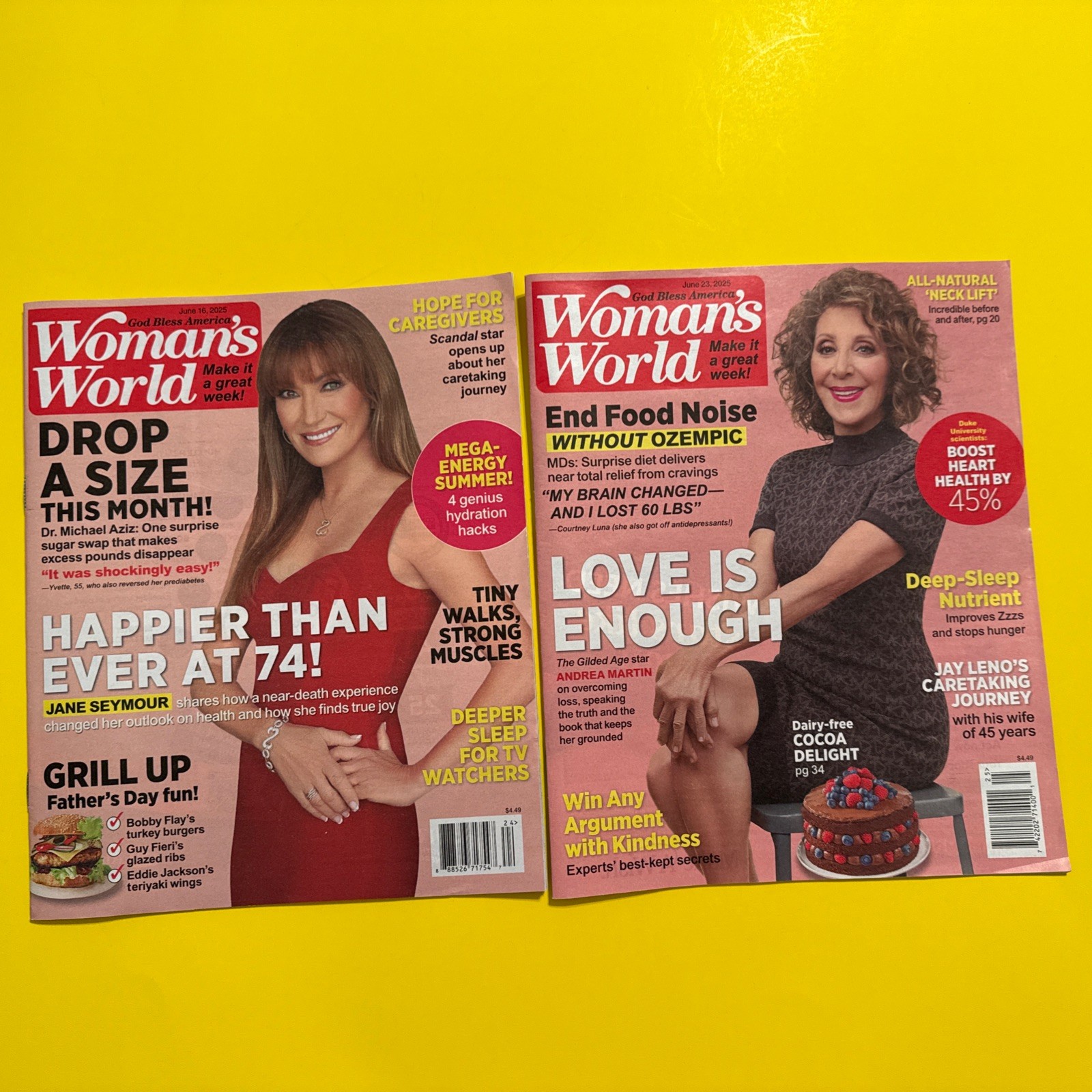 Womans World Magazine June 23 – ANDREA MARTIN & June 16, 2025- JANE SEYMOUR. New