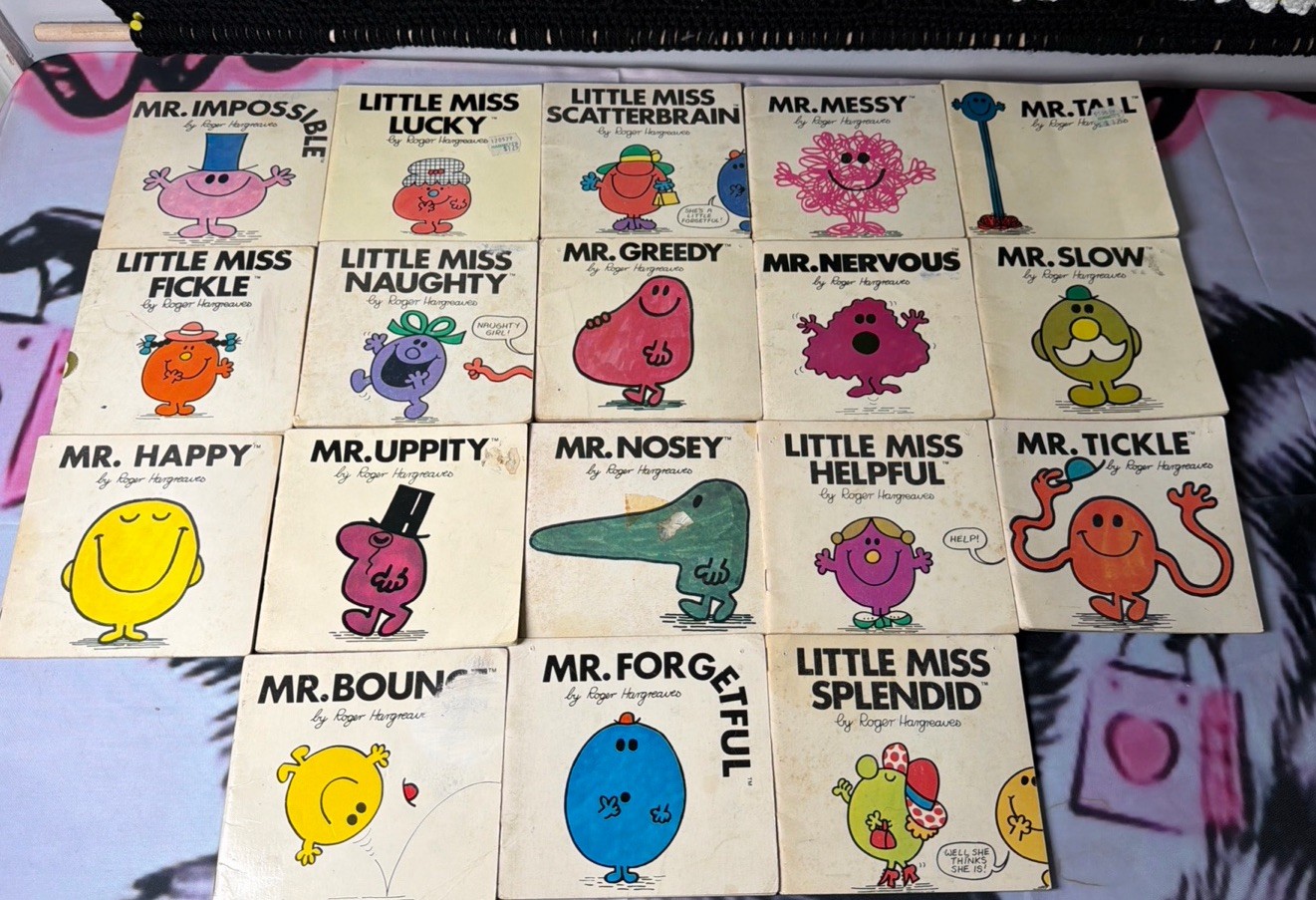 Vintage Mr Men Little Miss Books Lot Of 18 Roger Hargreaves Paperbacks 1970-1980