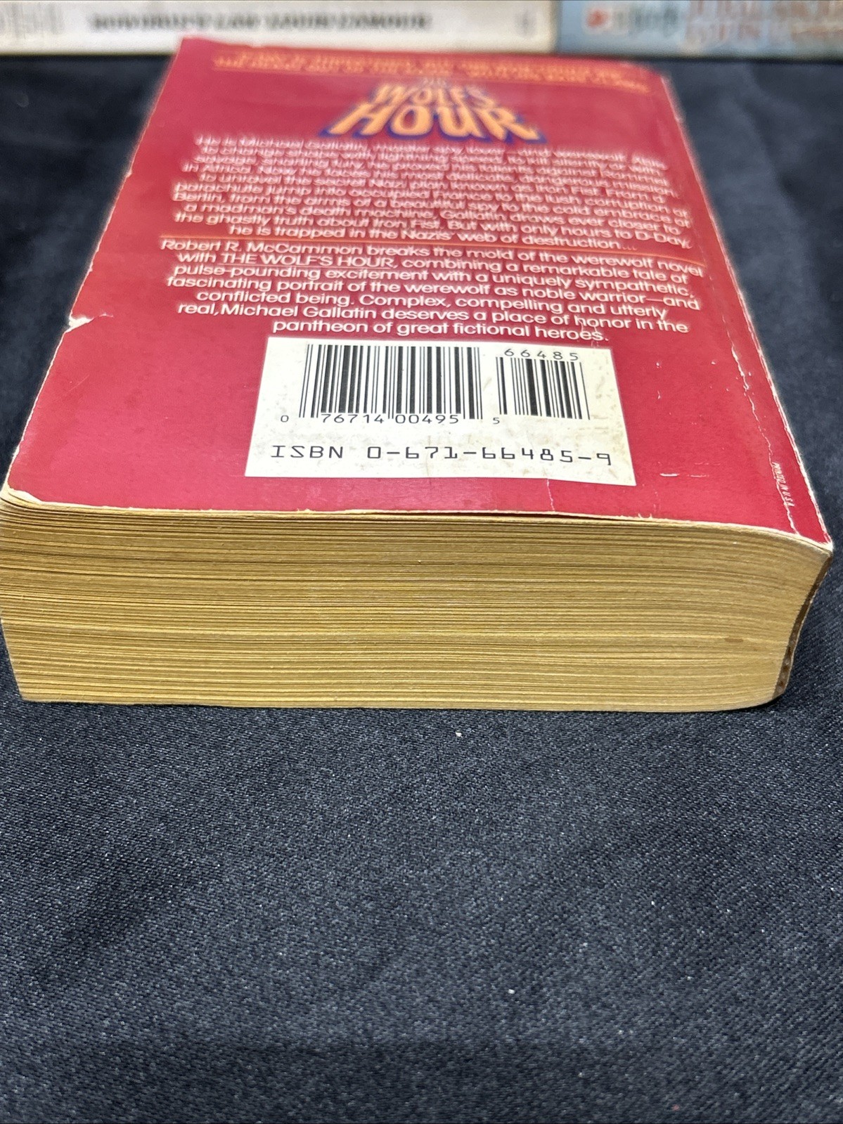 The Wolf’s Hour, Robert R. McCammon, 1989 Pocket Books Paperback, First Edition
