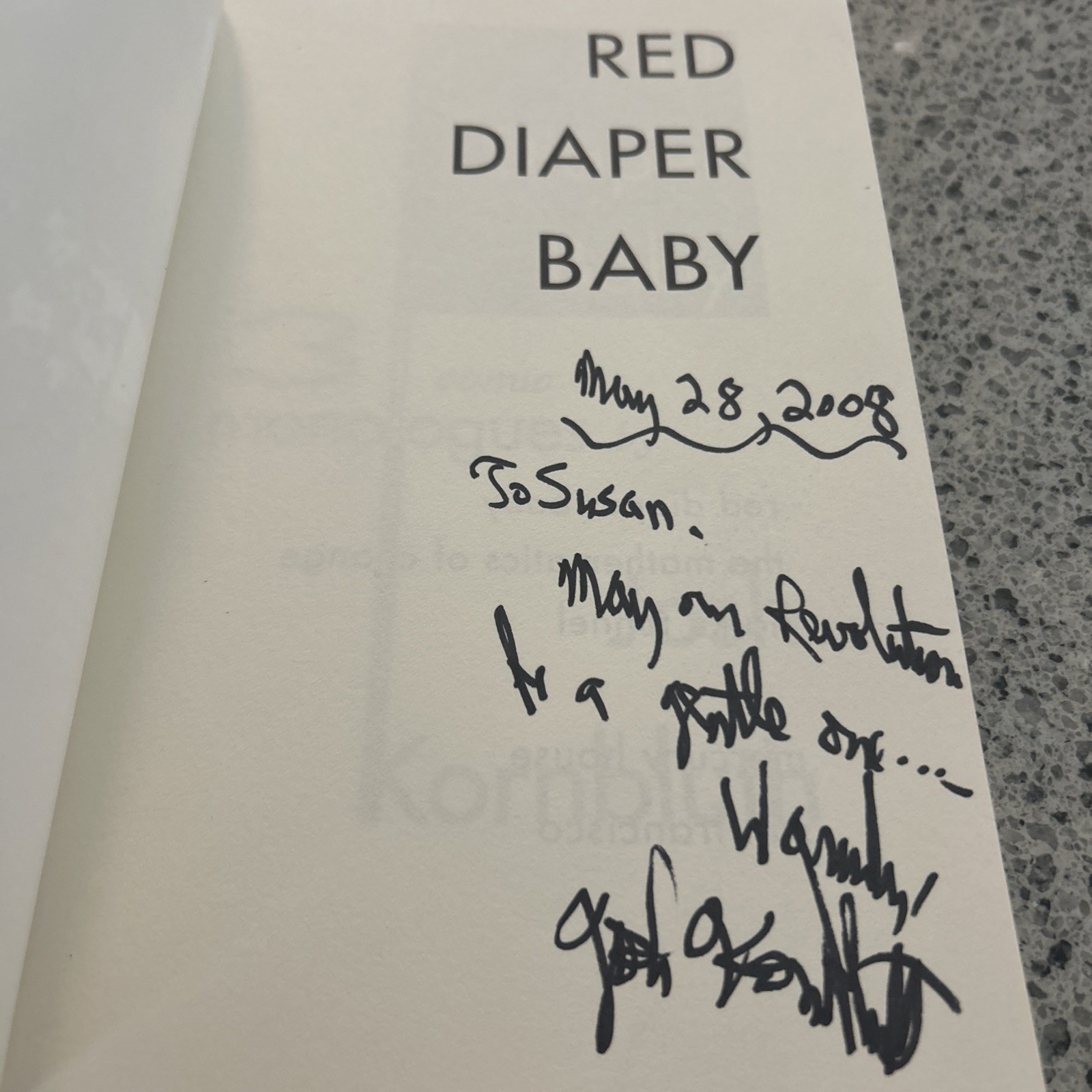 SIGNED, INSCRIBEDRed Diaper Baby: Three Comic Monologues By Josh Kornbluth PB VG