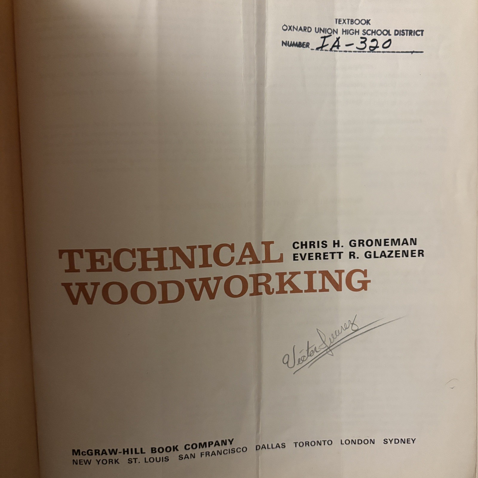 Technical Woodworking (McGraw-Hill) 1966 MCM
