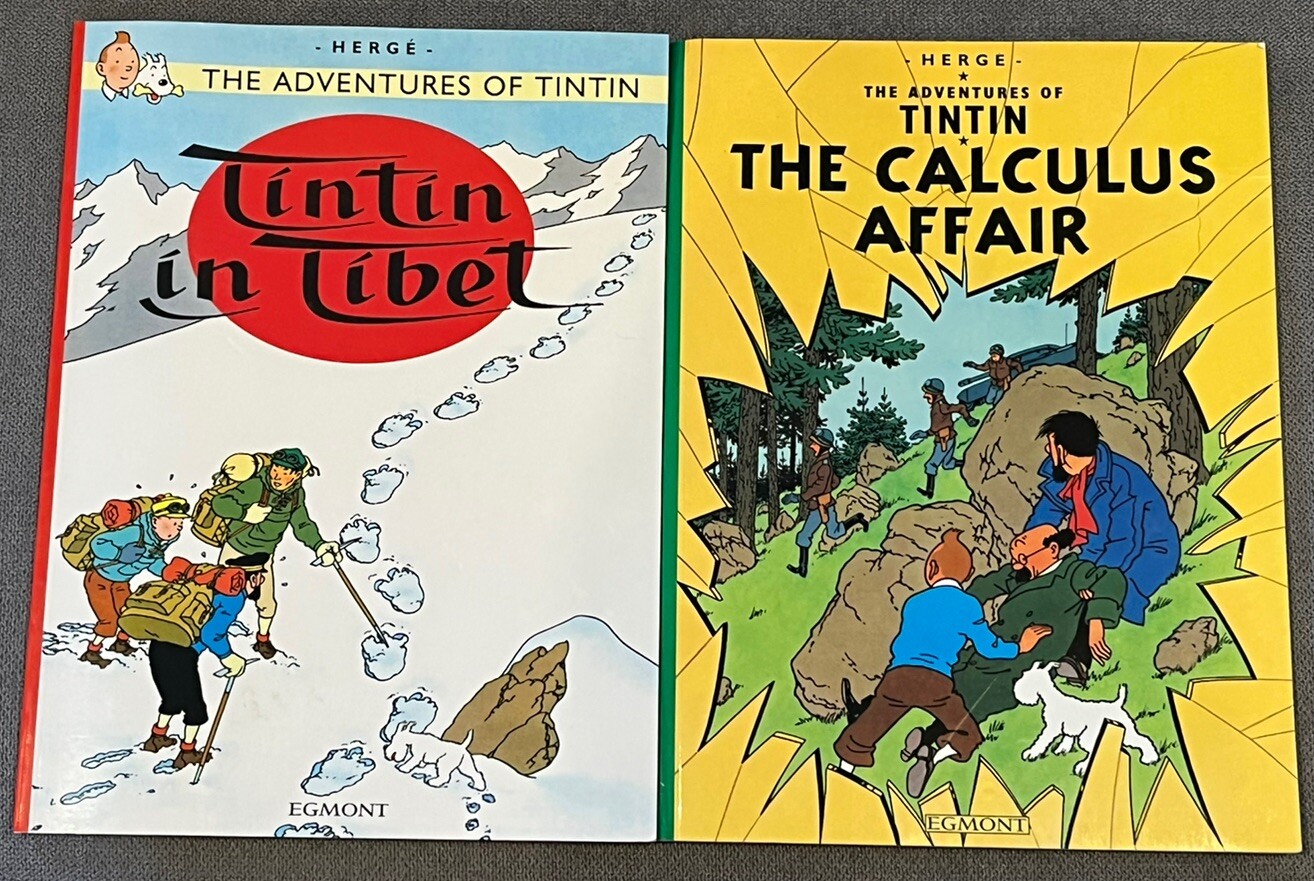 Tintin In Tibet & The Calculus Affair Paperback Books 2002/2008 Vintage Hergé