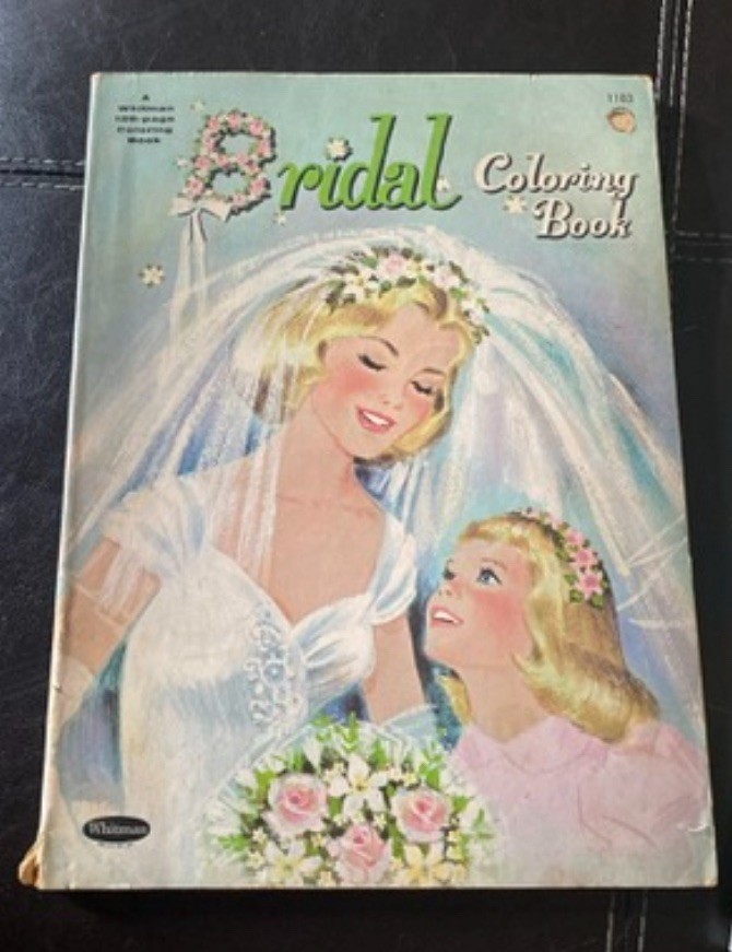 ⁠Vtg Whitman Bridal Coloring Book #1183 Wedding Bride Groom 1950s 1960s 128 Pgs⁠