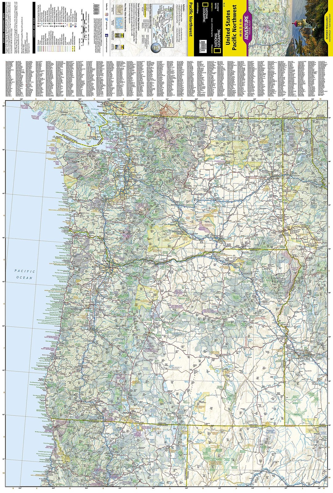 United States, Pacific Northwest Map (National Geographic Adventure Map,…