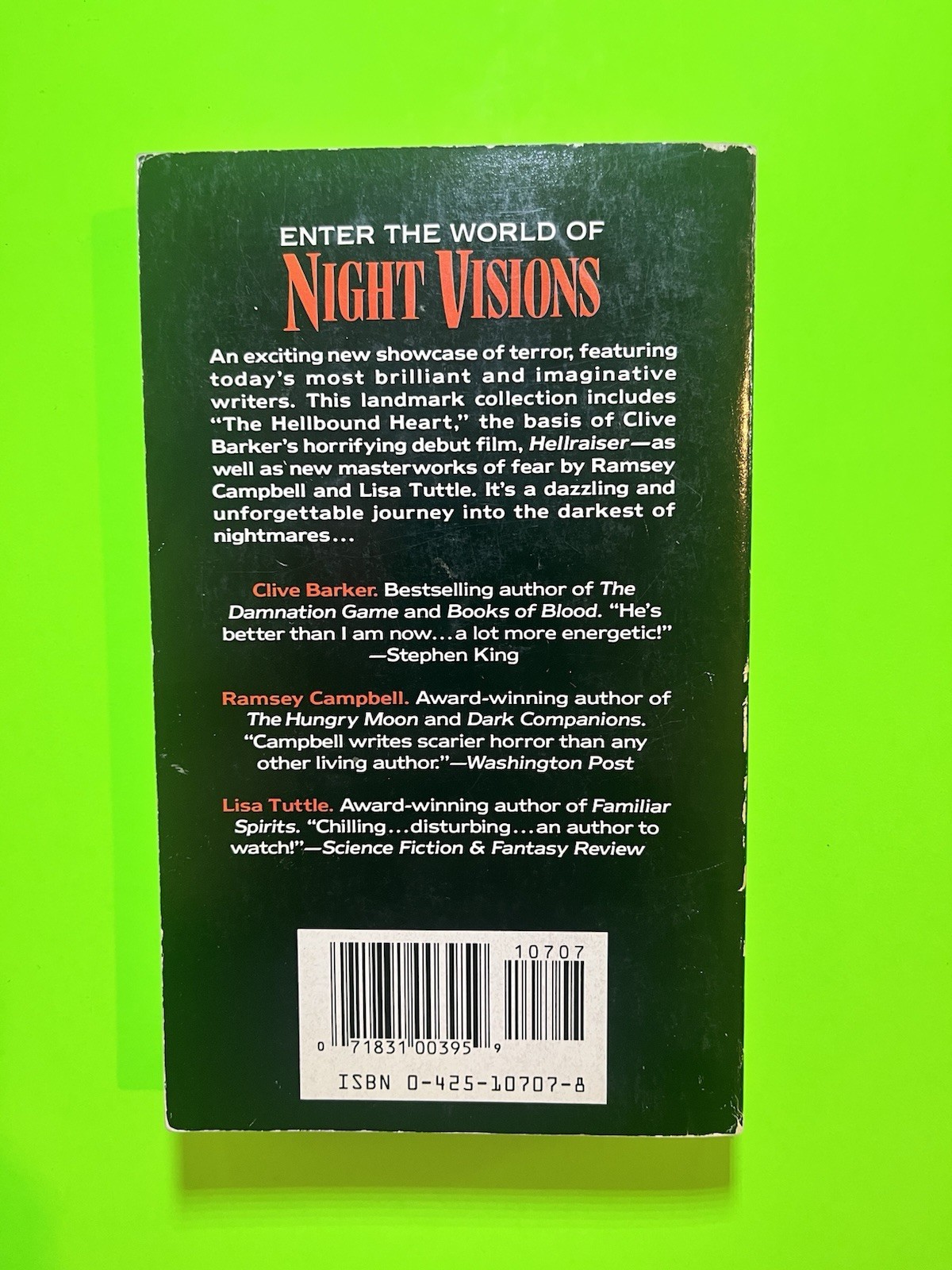 Night Visions: The Hellbound Heart Edited by George R.R. Martin 1988 Berkley 1st