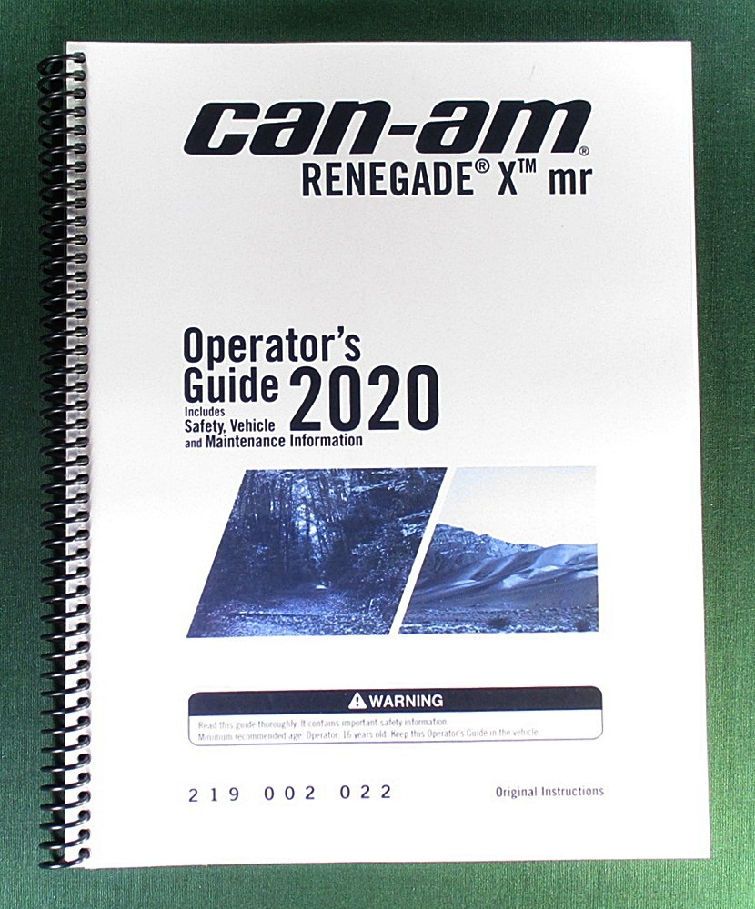 2020 Can-Am Renegade 570 X MR Owner’s Manual: 188 Pages & Protective Covers!