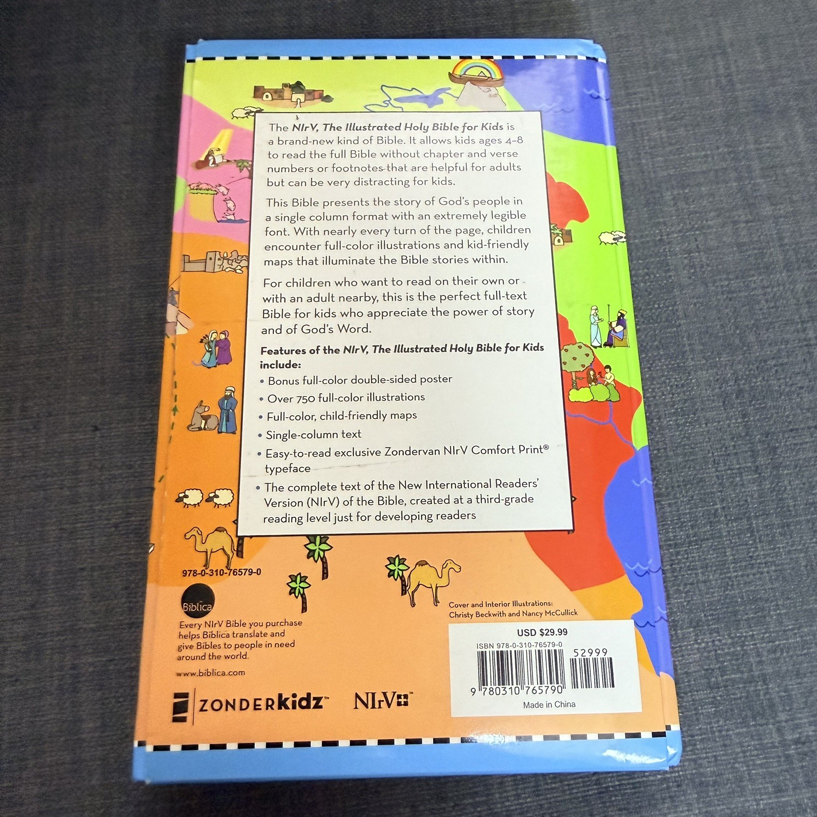 NIRV the Illustrated Holy Bible for Kids Hardcover Zonderkidz