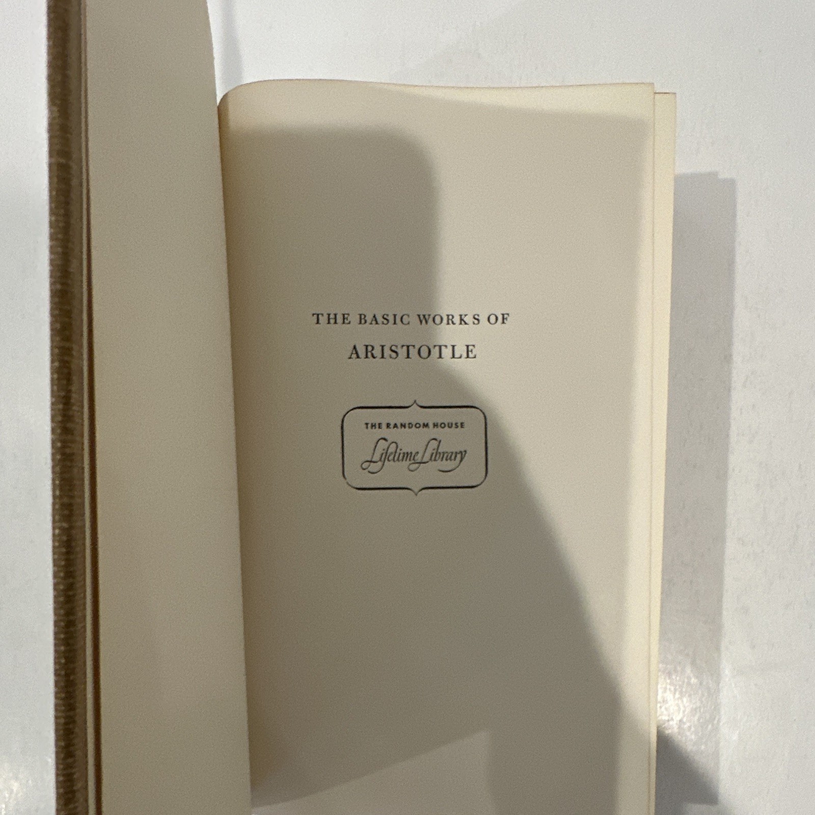 The Basic Works of Aristotle Hardcover Random House Lifetime Library McKeon
