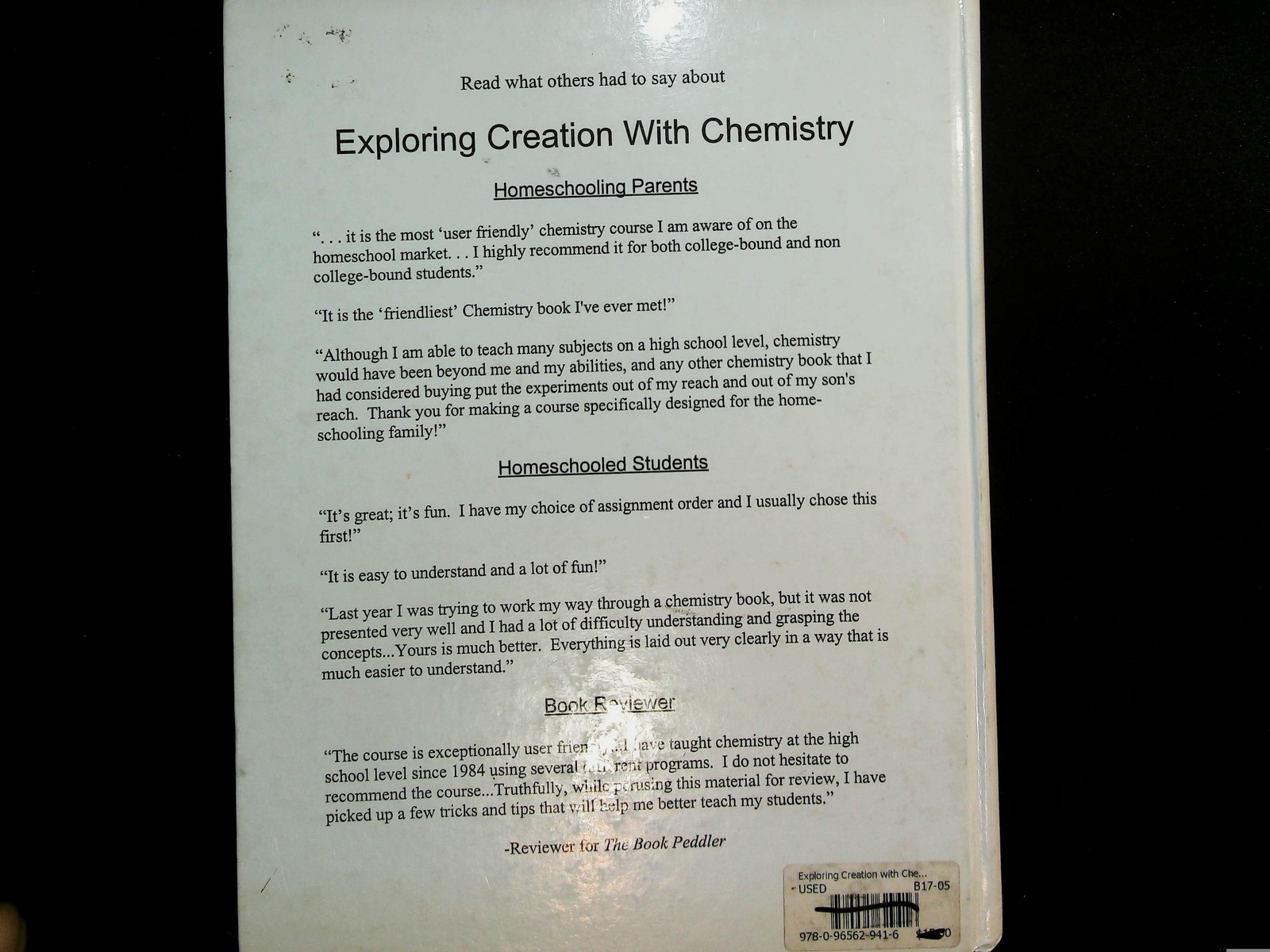 Exploring Creation With Chemistry