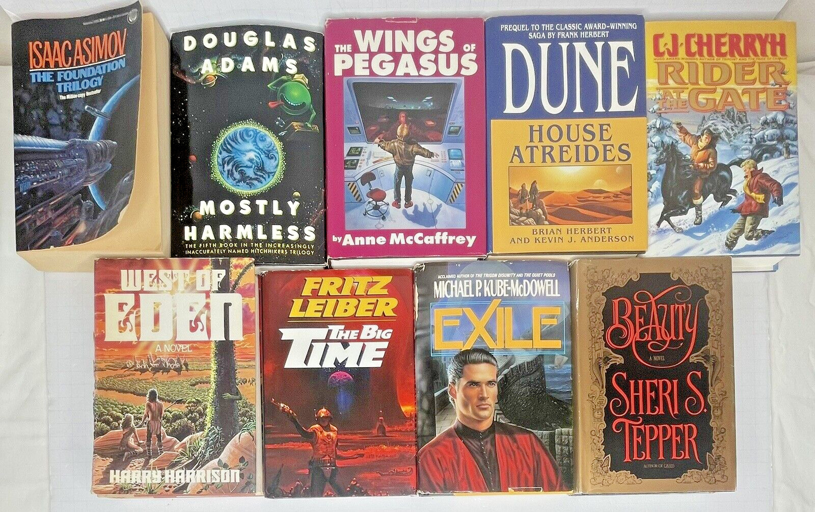 Lot 9 HC Science Fiction Asimov Adams McCaffrey Herbert Cherryh Harrison Leiber