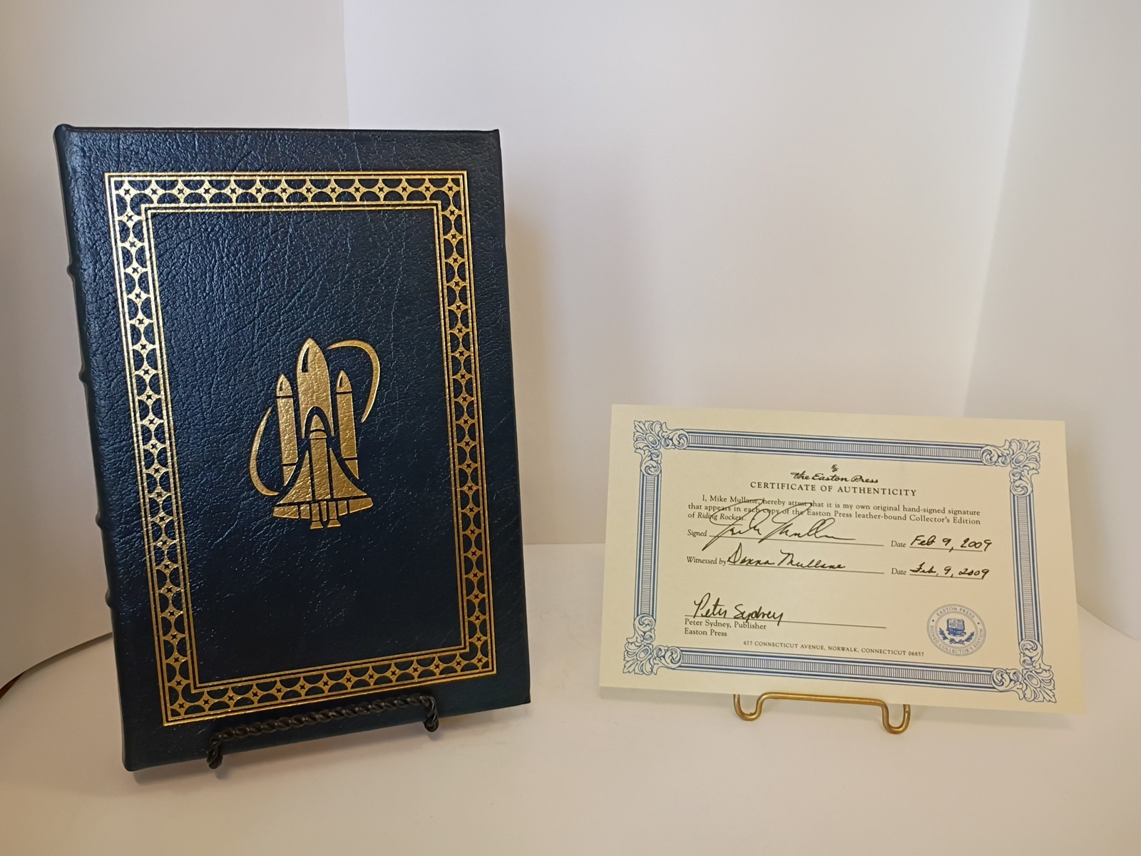 Riding Rockets Mike Mullana 2006 SIGNED W/ COA Easton Press HC Gilt Pages NASA
