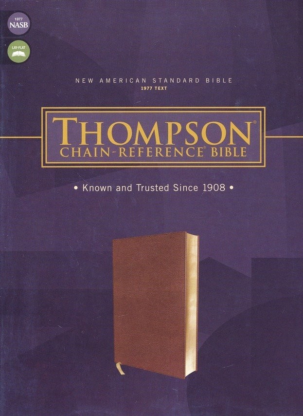 NASB 1977 Thompson Chain-Reference Bible–soft leather-look, brown