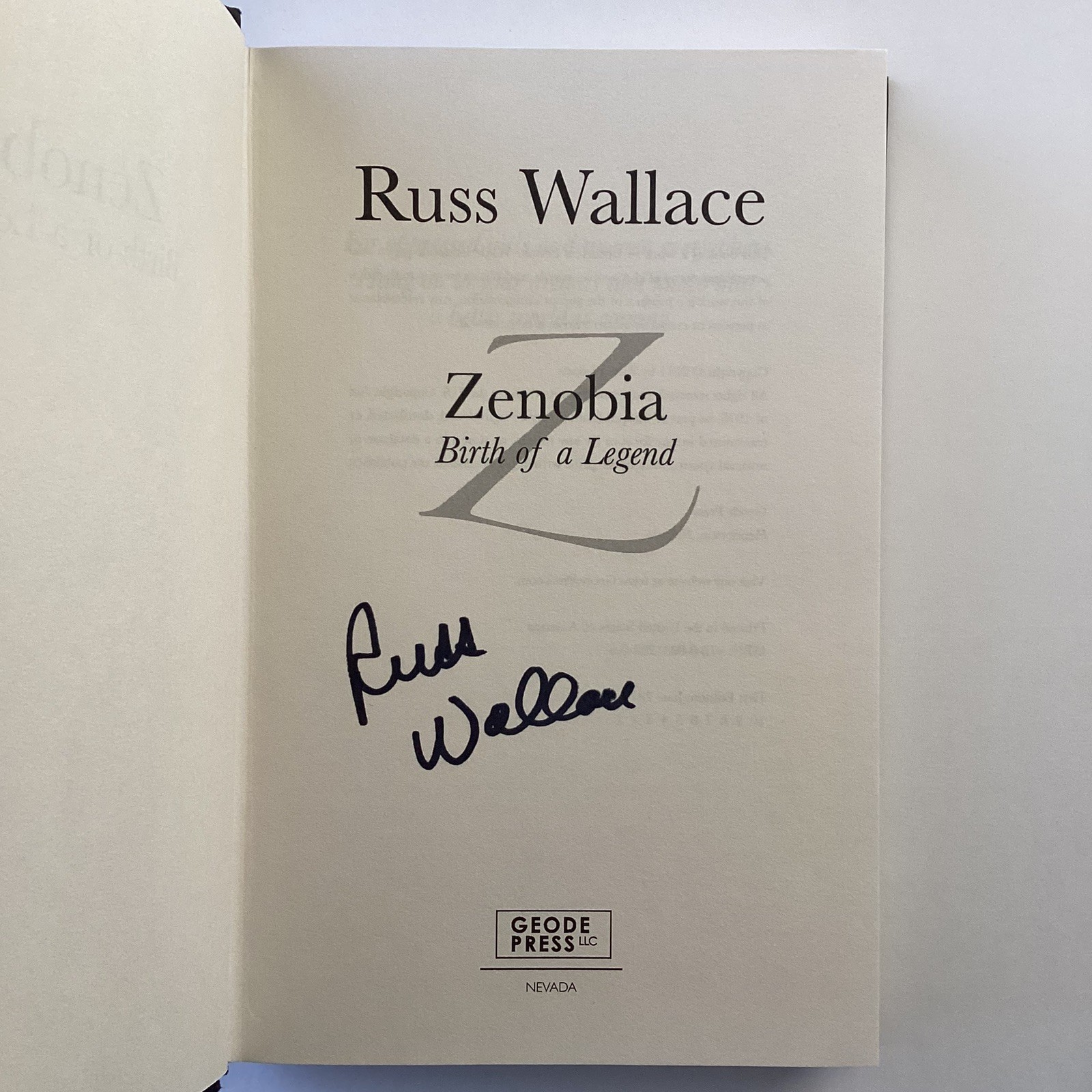 ZENOBIA Birth Of A legend | Challenging A Legend Russ Wallace 2 Book Lot 1st/1st
