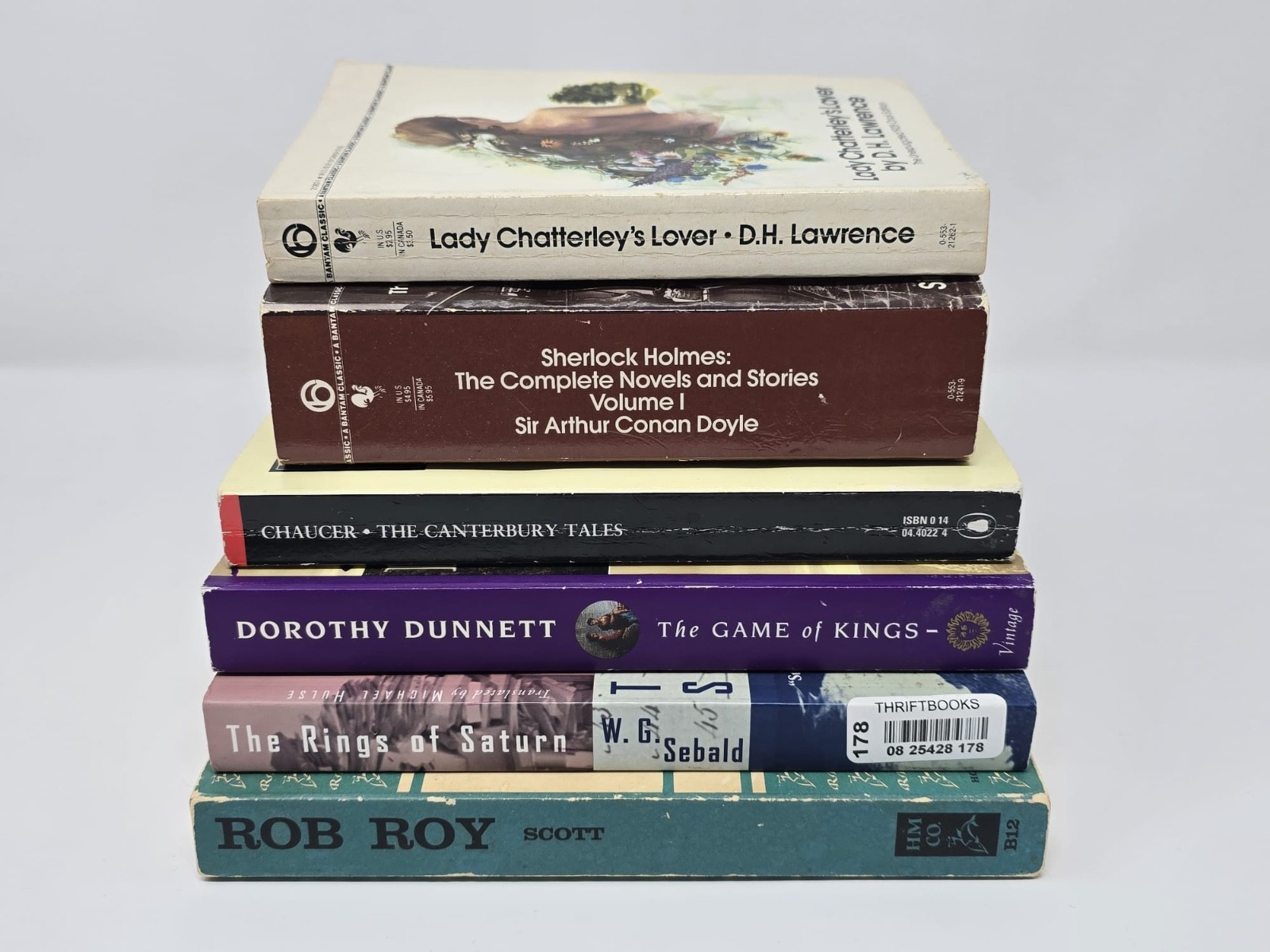 Classic Literature Lot of 6 – Chaucer, Scott, Doyle, D.H. Lawrence, Dunnett