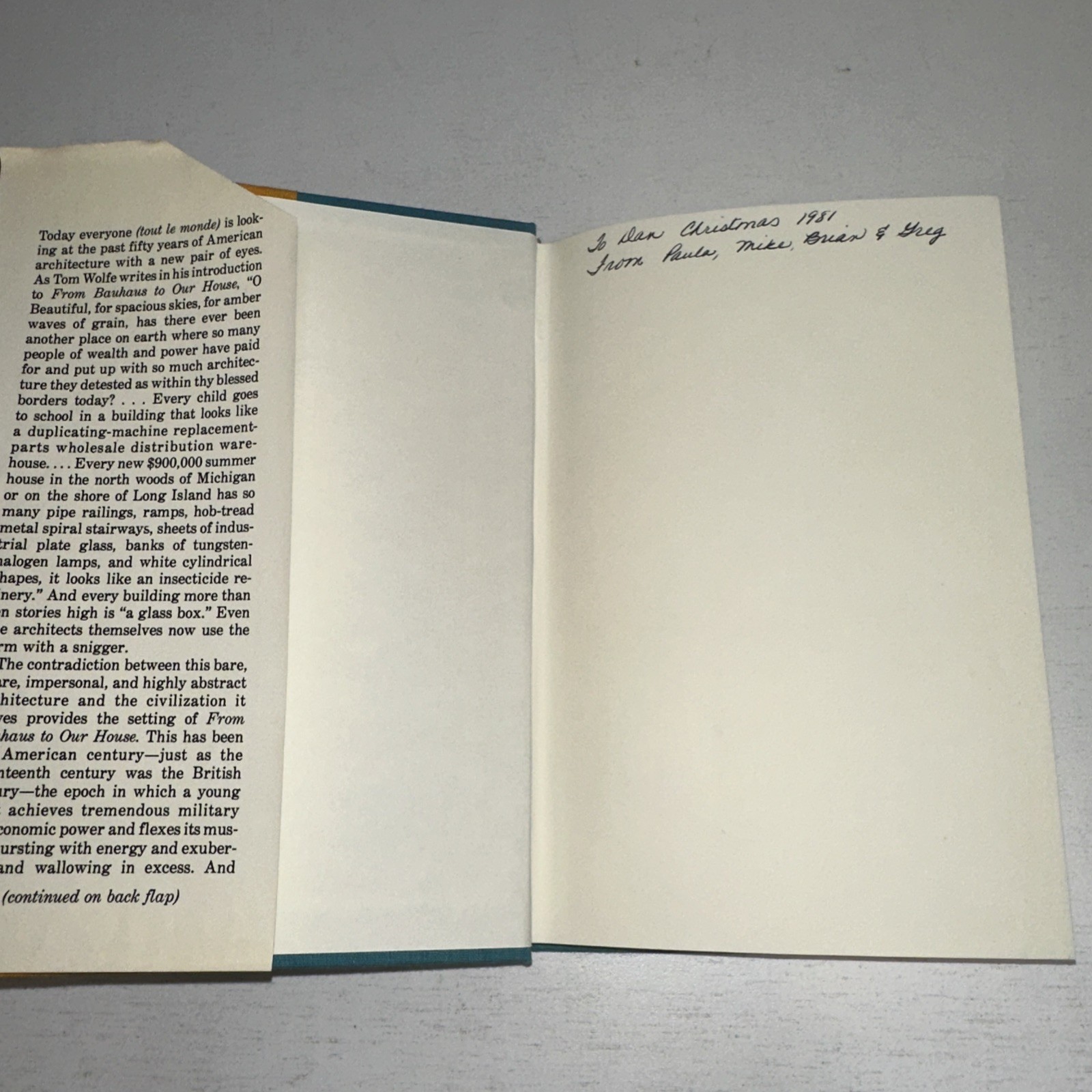 From Bauhaus to Our House (McGraw Hill 1981) Tom Wolfe, HC, J97