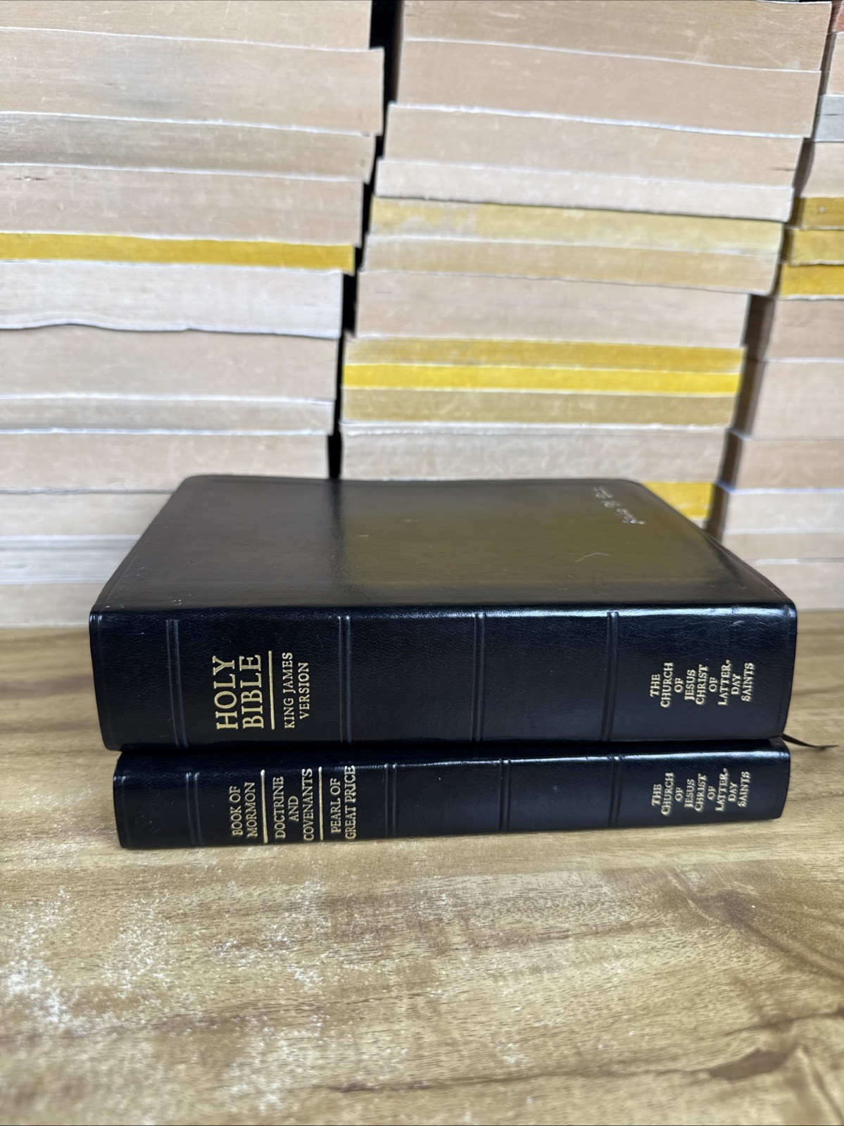 Black Scripture Set Holy Bible Book of Mormon LDS Triple Combo Standard
