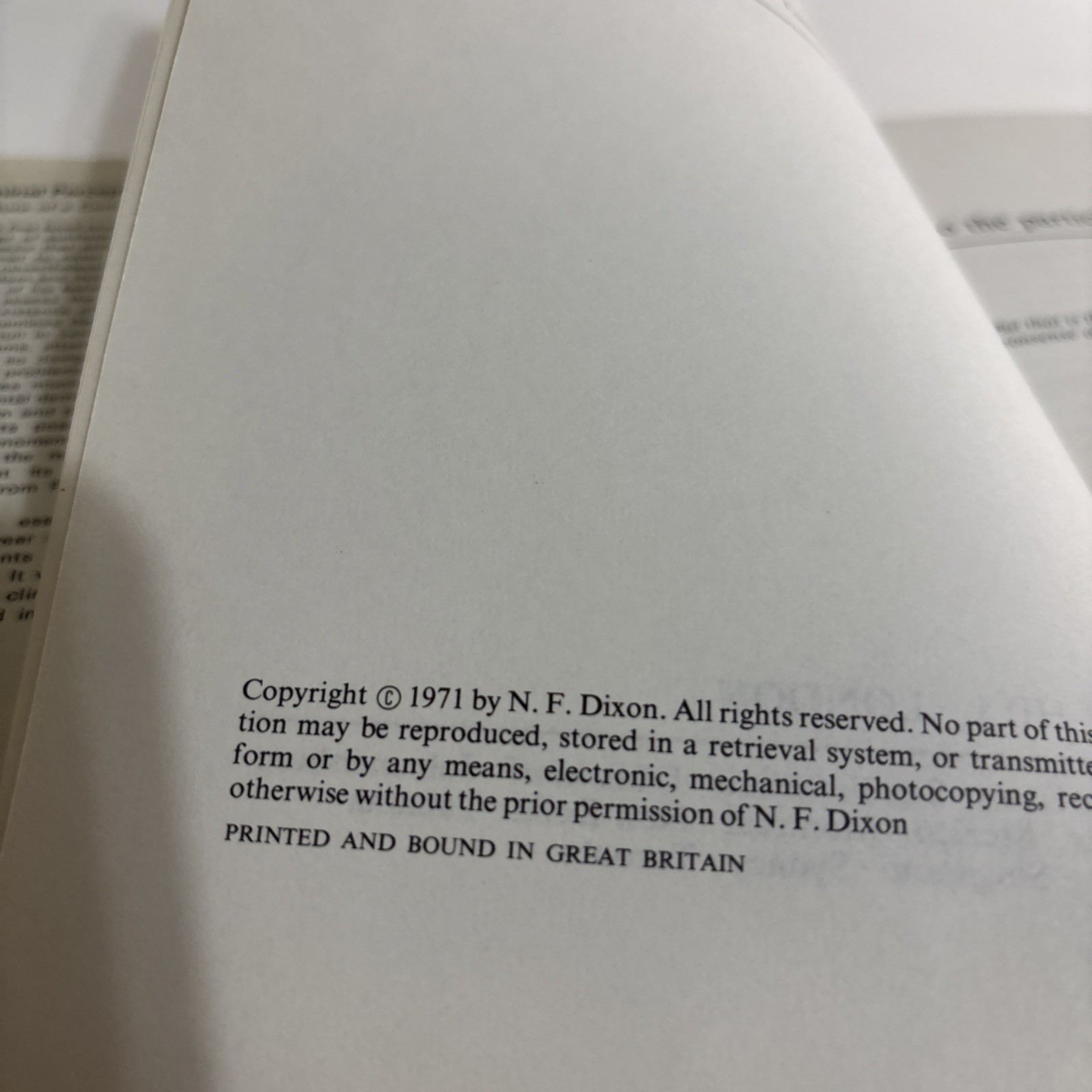 Subliminal Perception: The Nature of a Controversy by N F Dixon 1971 McGraw – Hi