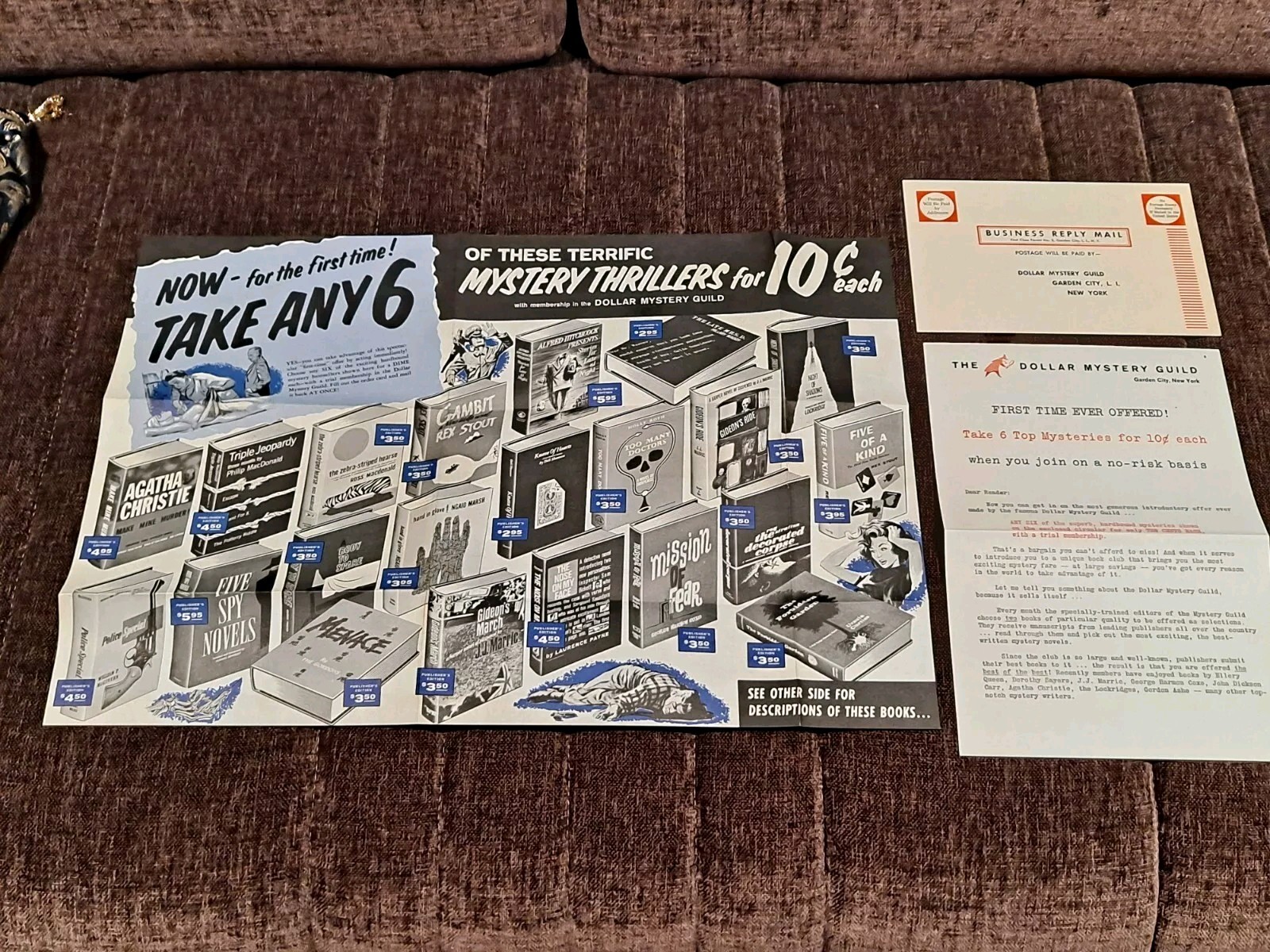 Detective Book club advertising package with poster from early 60th