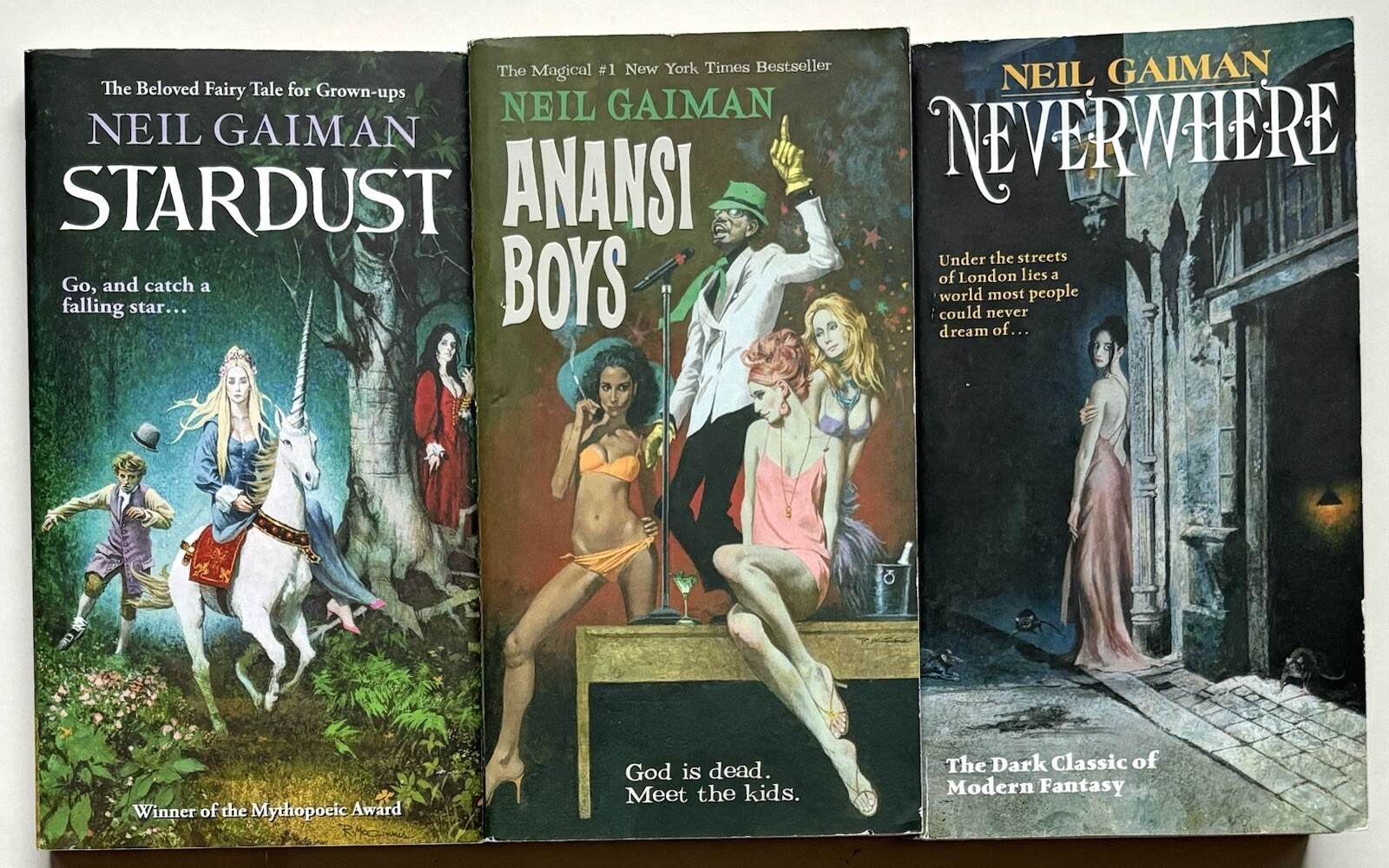 NEIL GAIMAN Trade Paperback Lot ANANSI BOYS Neverwhere STARDUST William Morrow