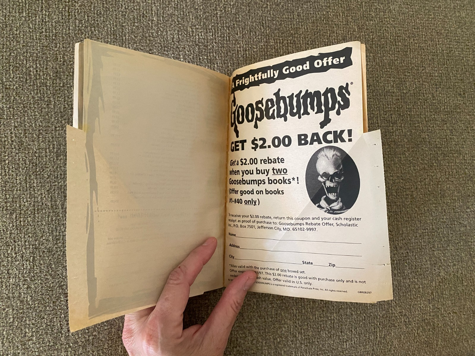*Print Error* Thin Edition 1st print Goosebumps #56 The Curse of Camp Cold Lake