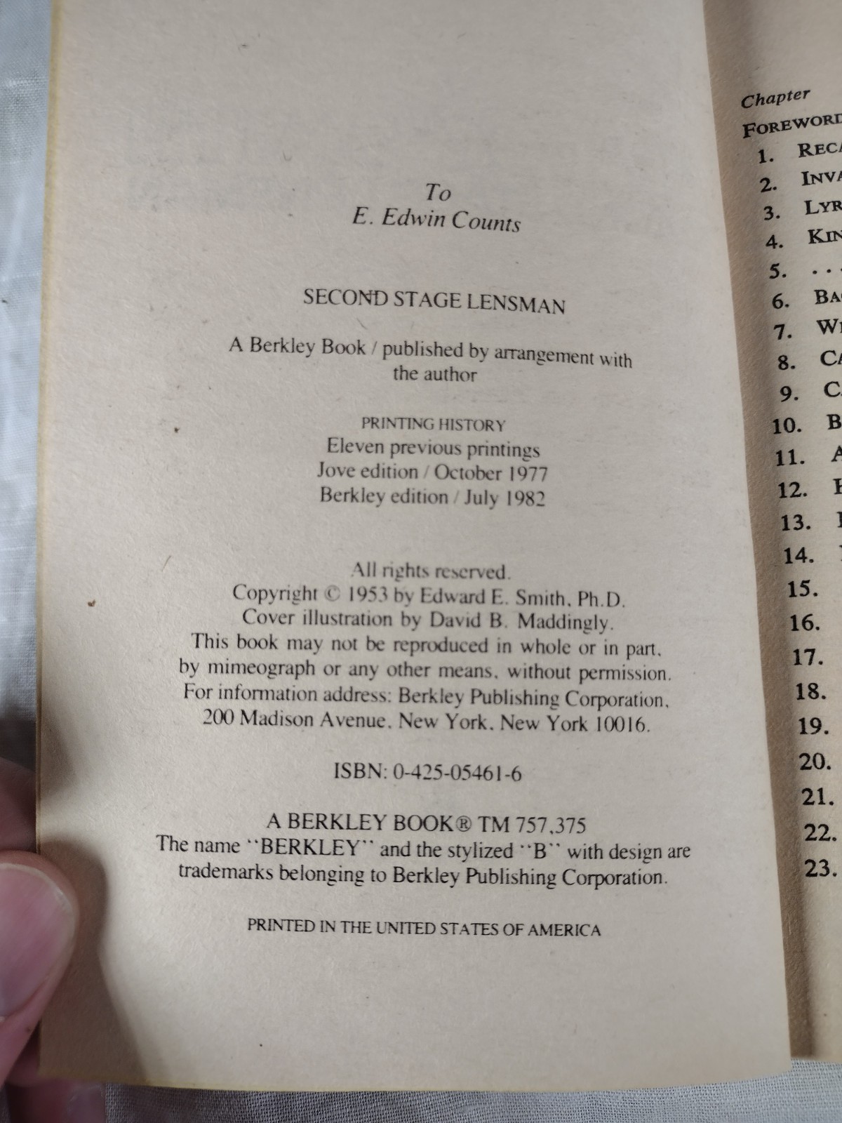 E.E. Doc Smith Second Stage Lensman Berkley Paperback Book