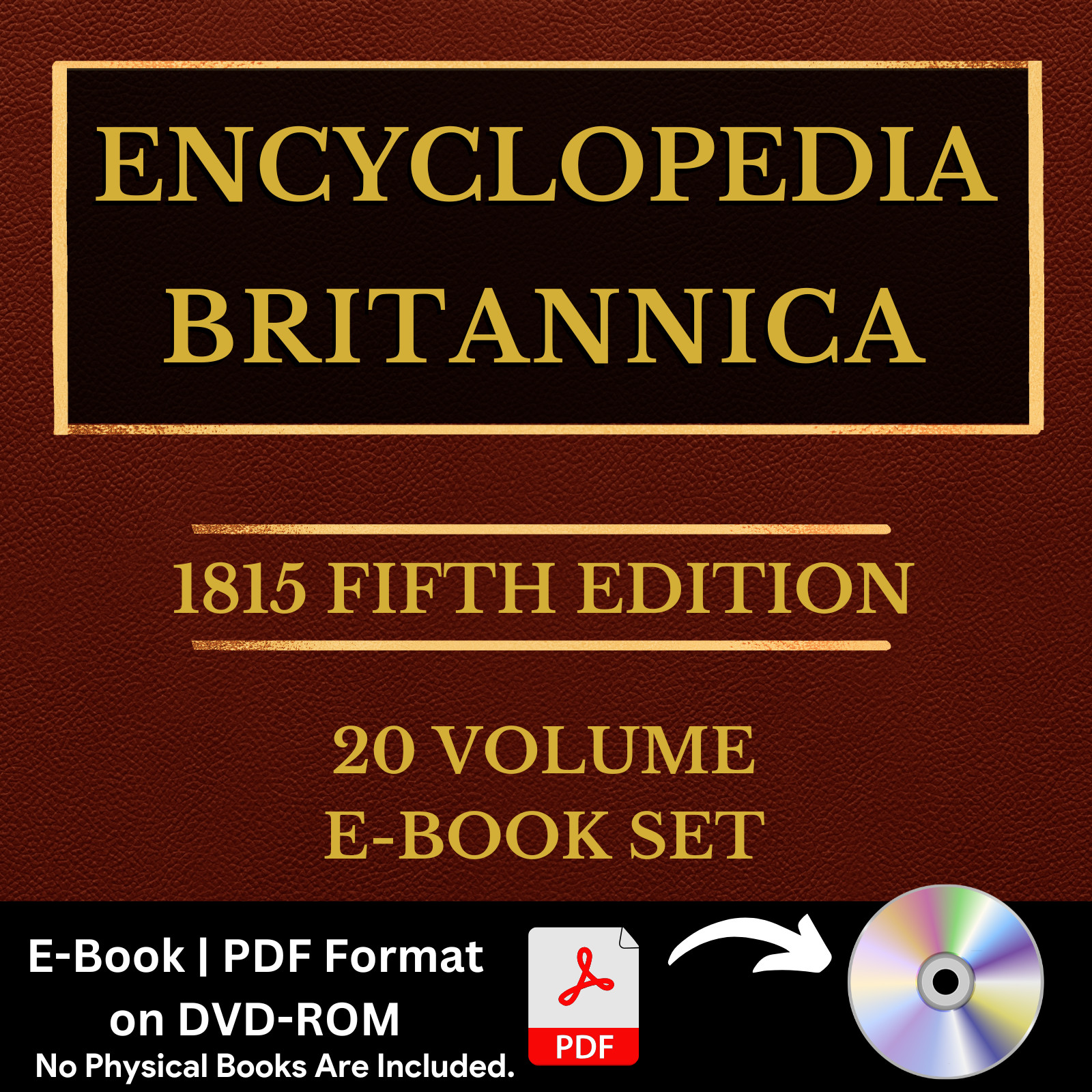 ENCYCLOPEDIA BRITANNICA, 1815 FIFTH 5th EDITION (ALL 20 Volumes) E-Book DVD-ROM