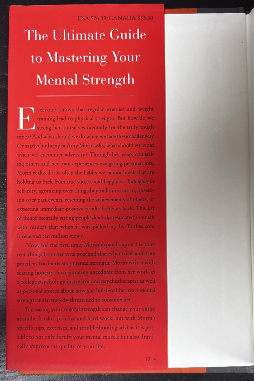 13 Things Mentally Strong People Don’t Do By Amy Morin(2014,Hardcover)